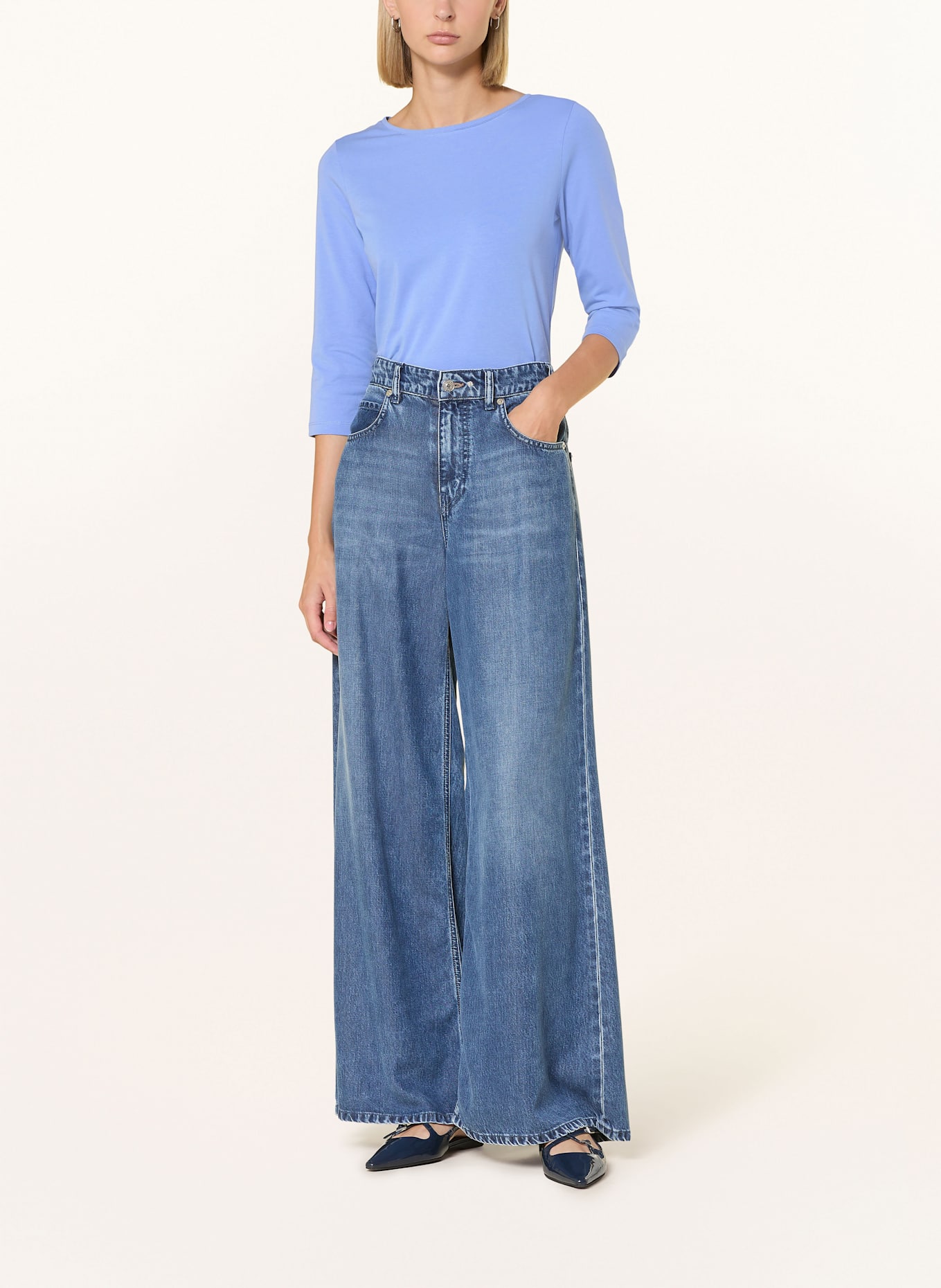 BOVIVA Shirt with 3/4 sleeve: LIGHT BLUE