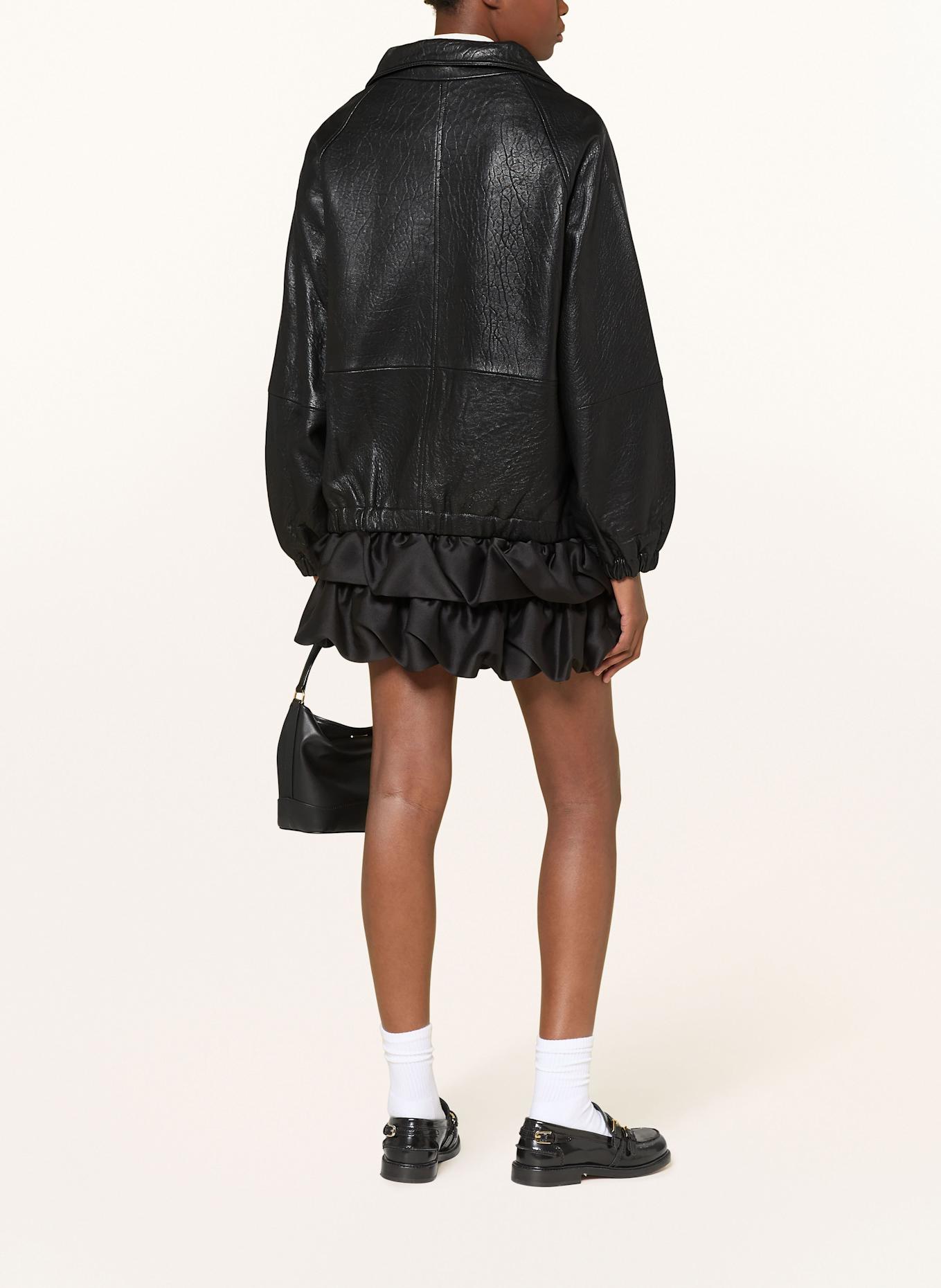 SANDRO Lederjacke: SCHWARZ