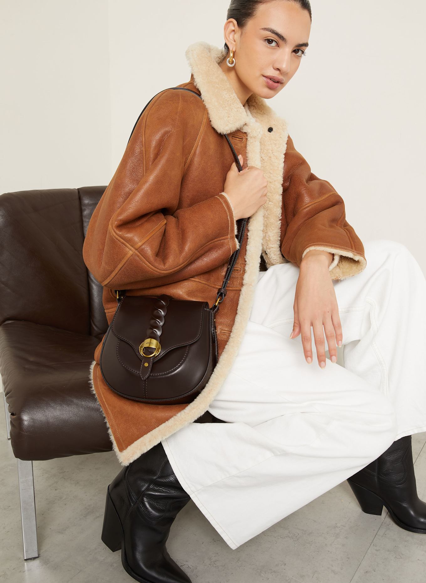 ISABEL MARANT Shoulder bag ALTAY SMALL: DARK BROWN
