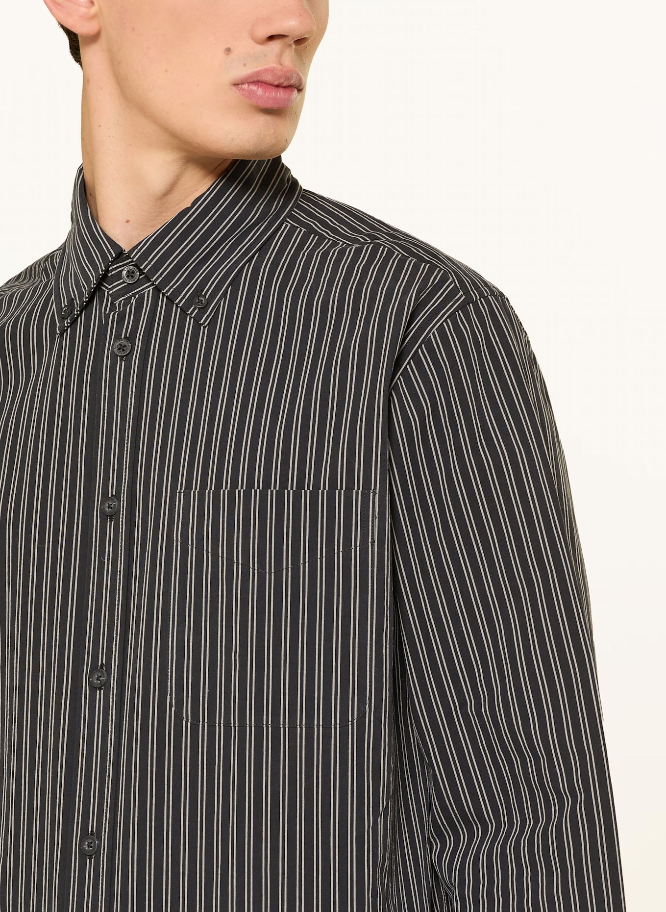 LES DEUX Hemd KENT Comfort Fit: SCHWARZ / HELLGRAU