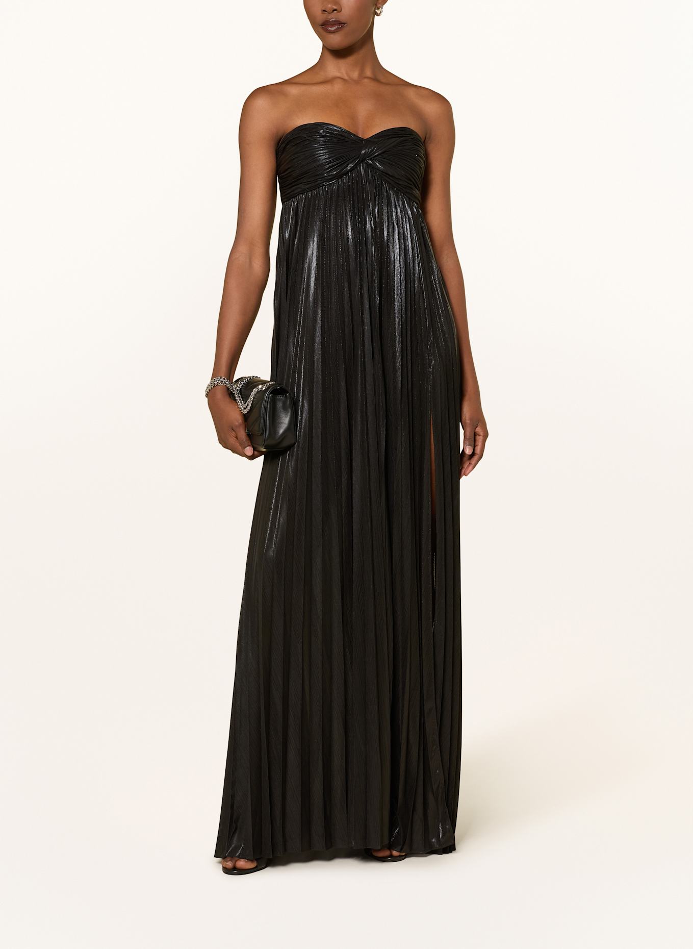 RETROFÊTE Plisseekleid ZOA: SCHWARZ