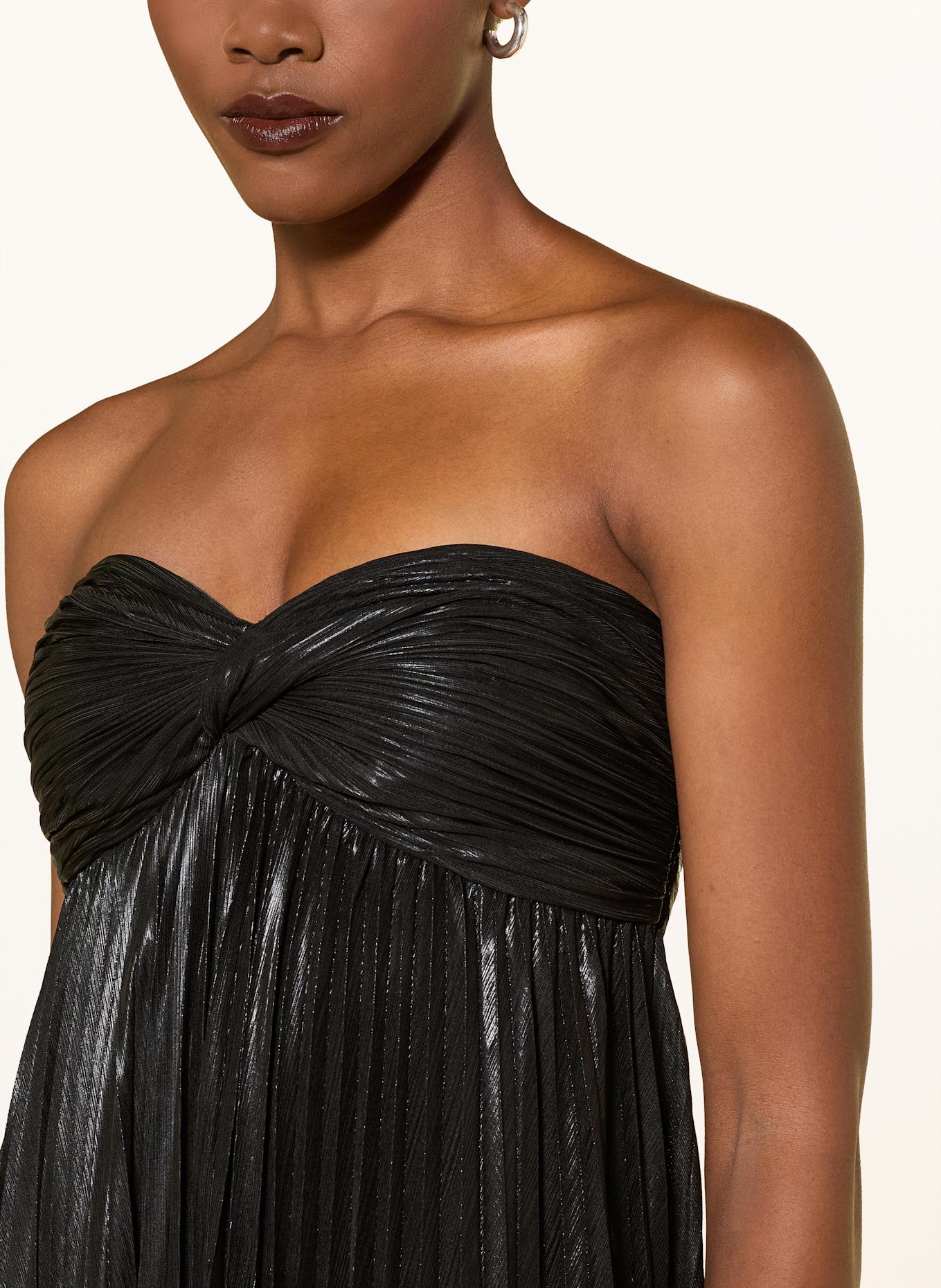 RETROFÊTE Plisseekleid ZOA: SCHWARZ