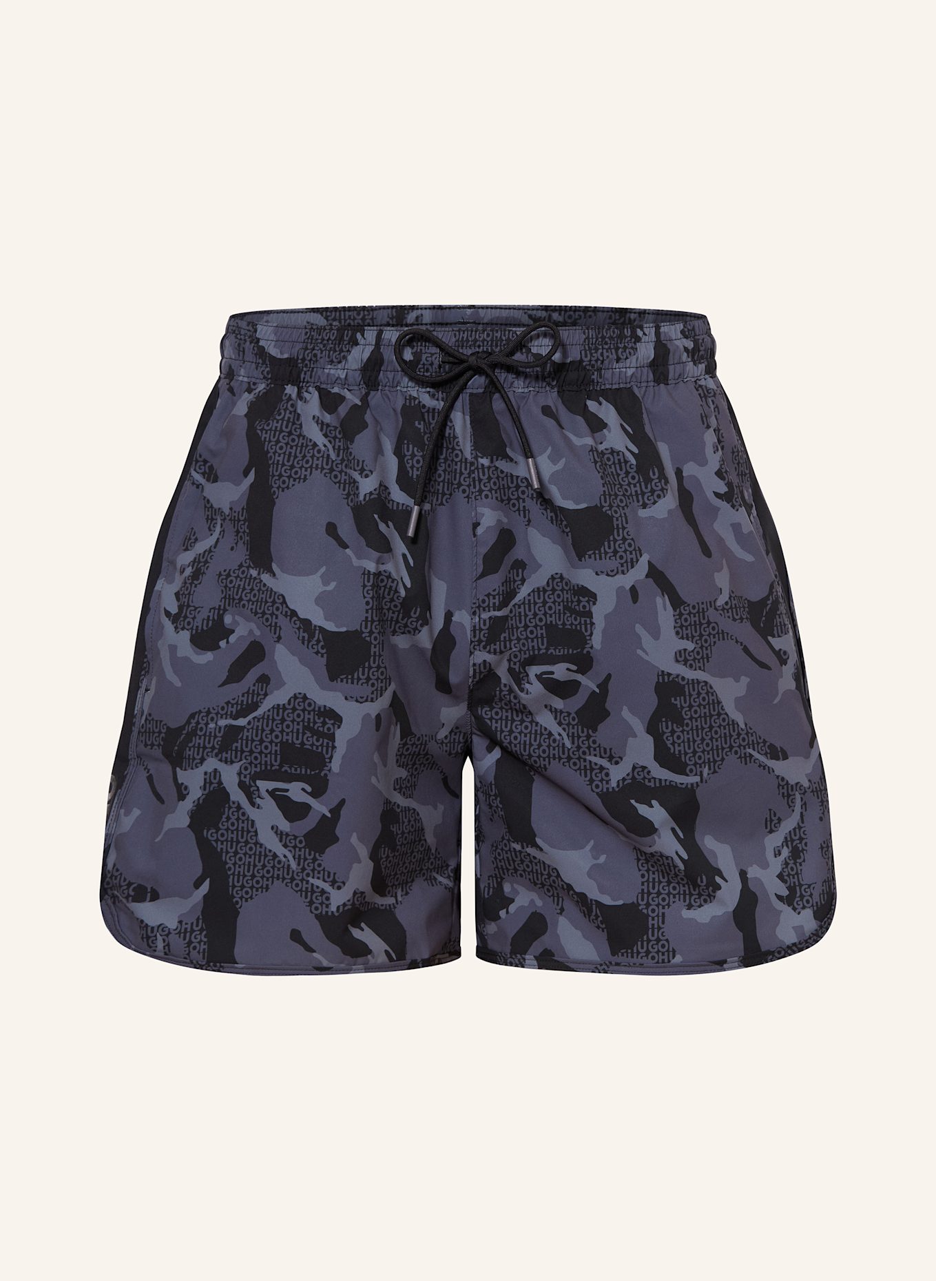 HUGO Badeshorts JOSE: SCHWARZ / GRAU / DUNKELGRAU