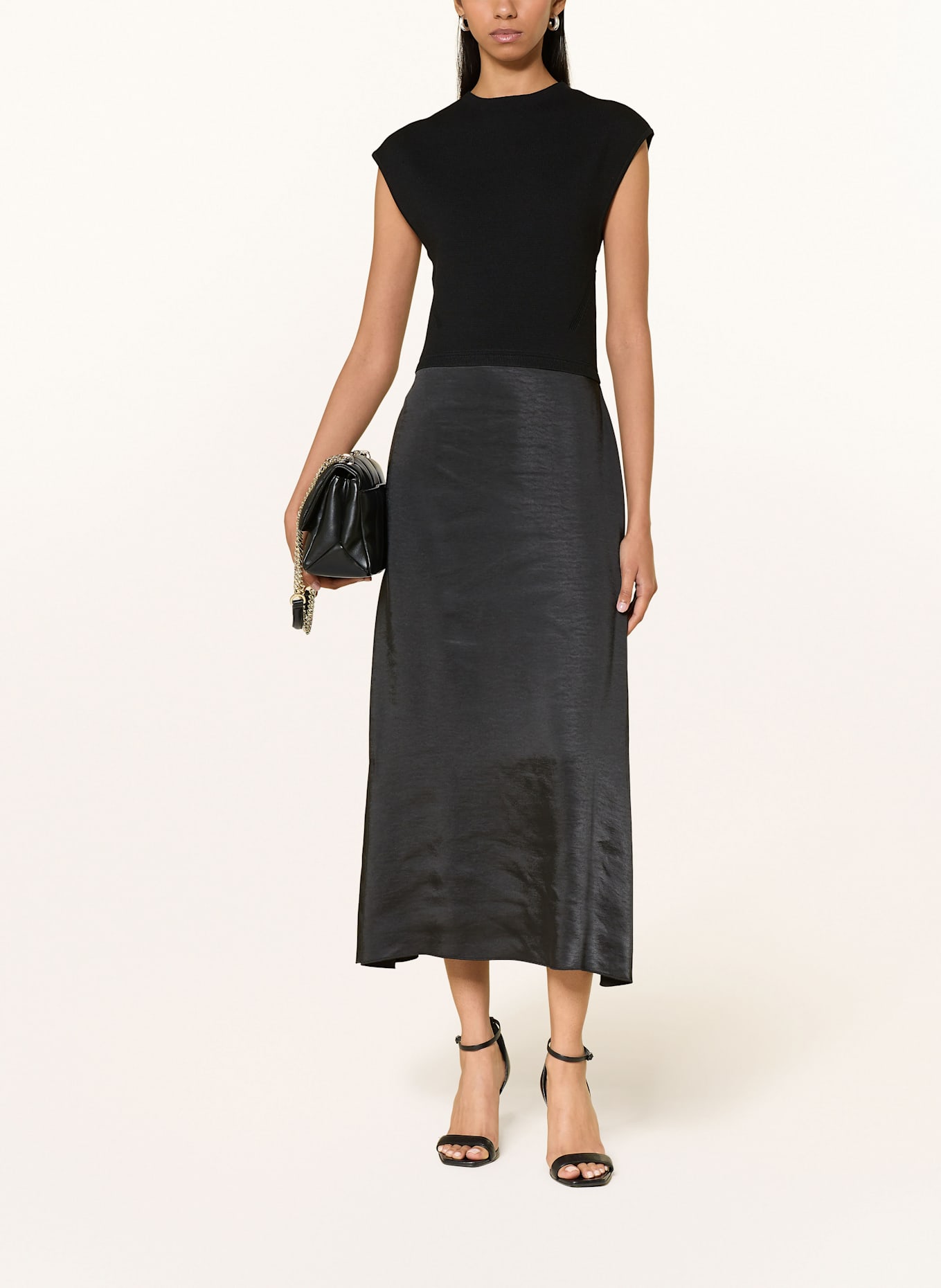 BOSS Kleid FERDOLINI im Materialmix: SCHWARZ