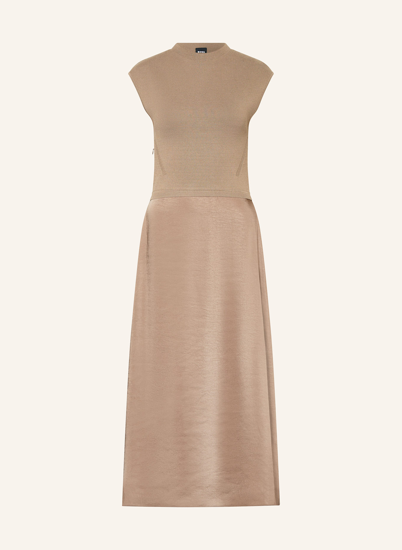 BOSS Kleid FERDOLINI im Materialmix: HELLBRAUN