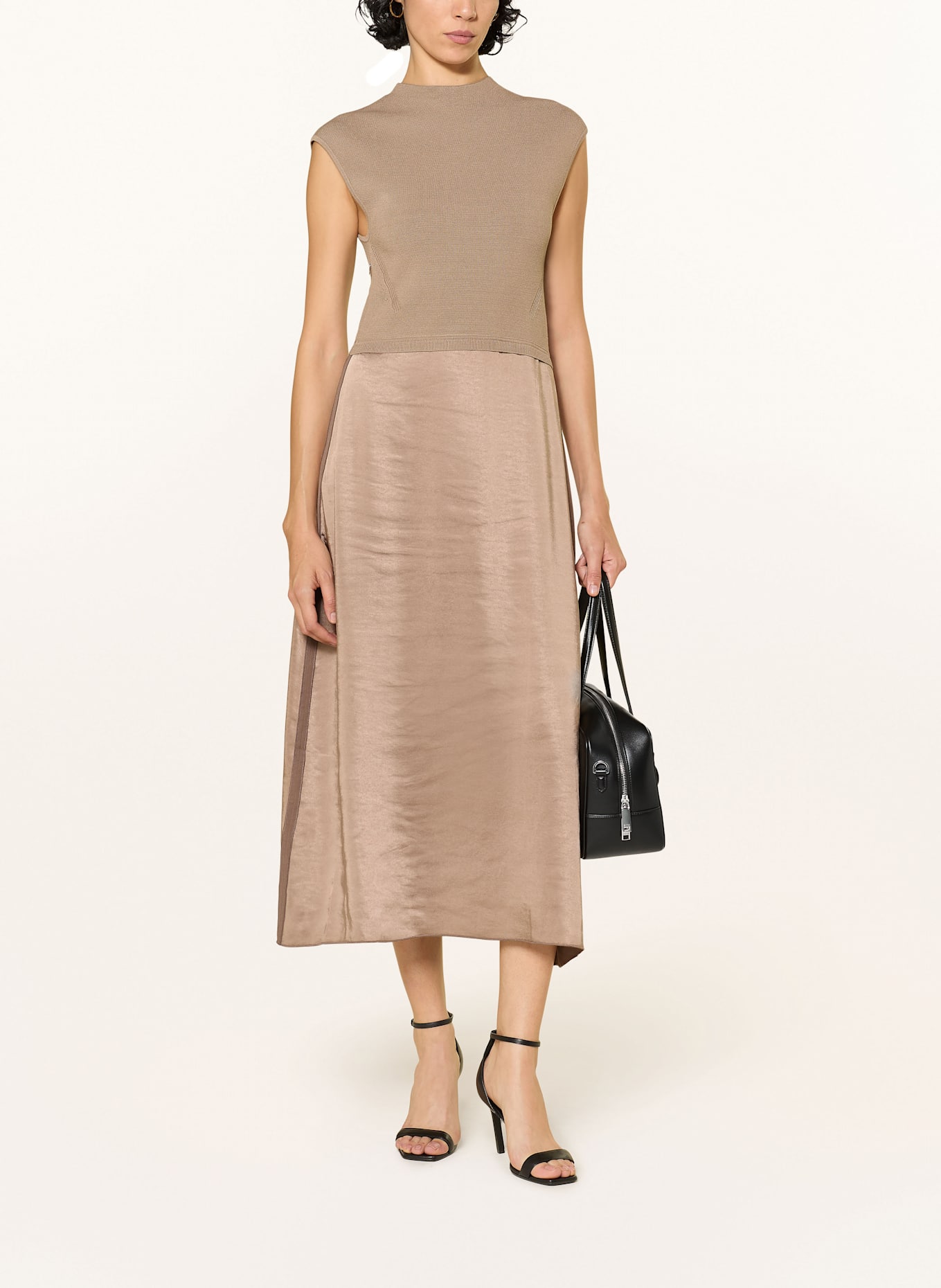 BOSS Kleid FERDOLINI im Materialmix: HELLBRAUN