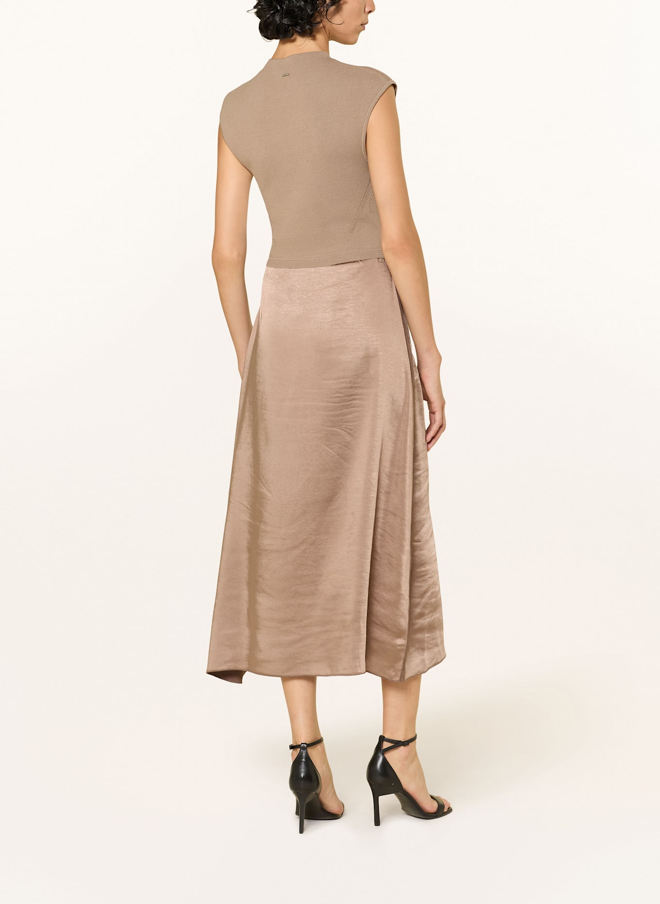 BOSS Kleid FERDOLINI im Materialmix: HELLBRAUN