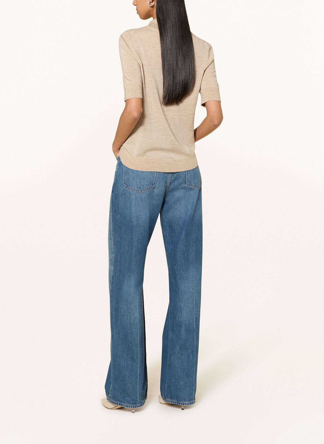 BOSS Polo FIDENKA en laine mérinos: BEIGE