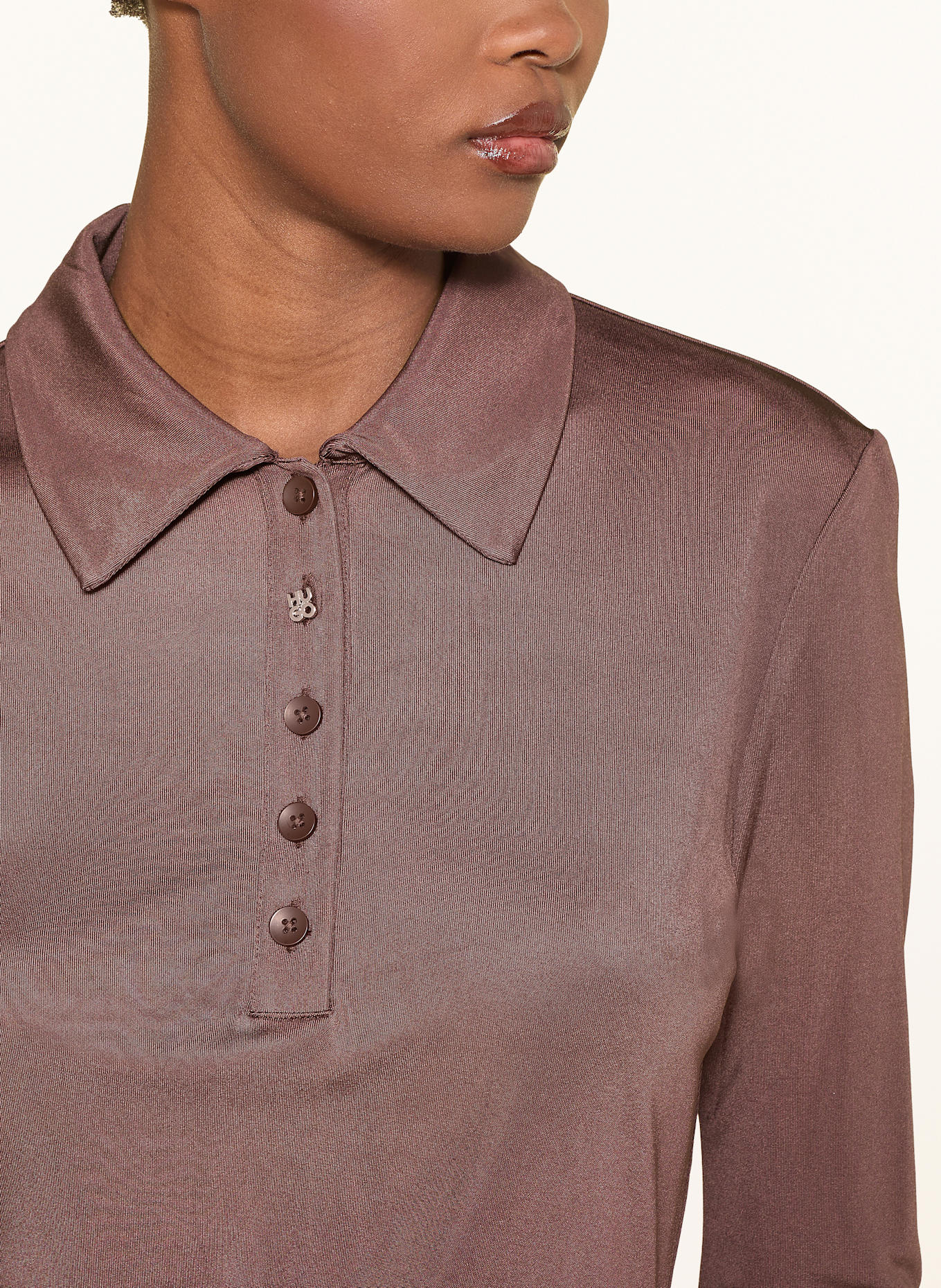 HUGO Jersey-Poloshirt DAROSEVIL: BRAUN