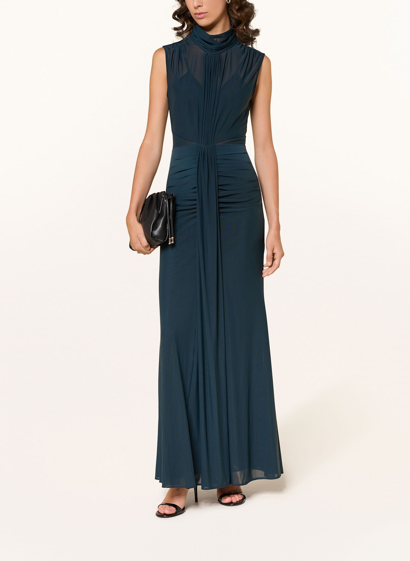 REISS Mesh-Kleid DANIELLA: PETROL