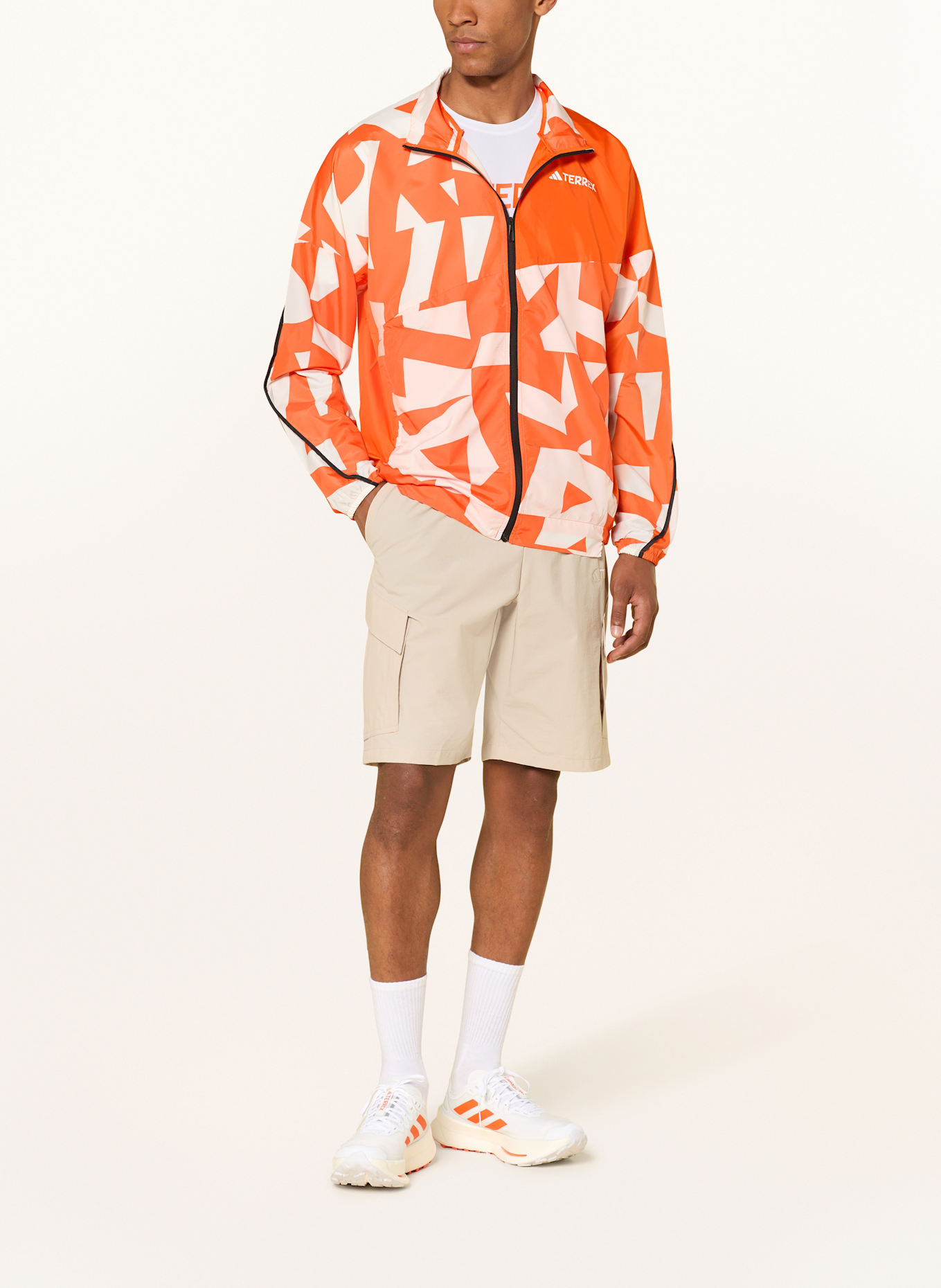 adidas TERREX Windbreaker TERREX MULTI PRINTED: ORANGE / WEISS