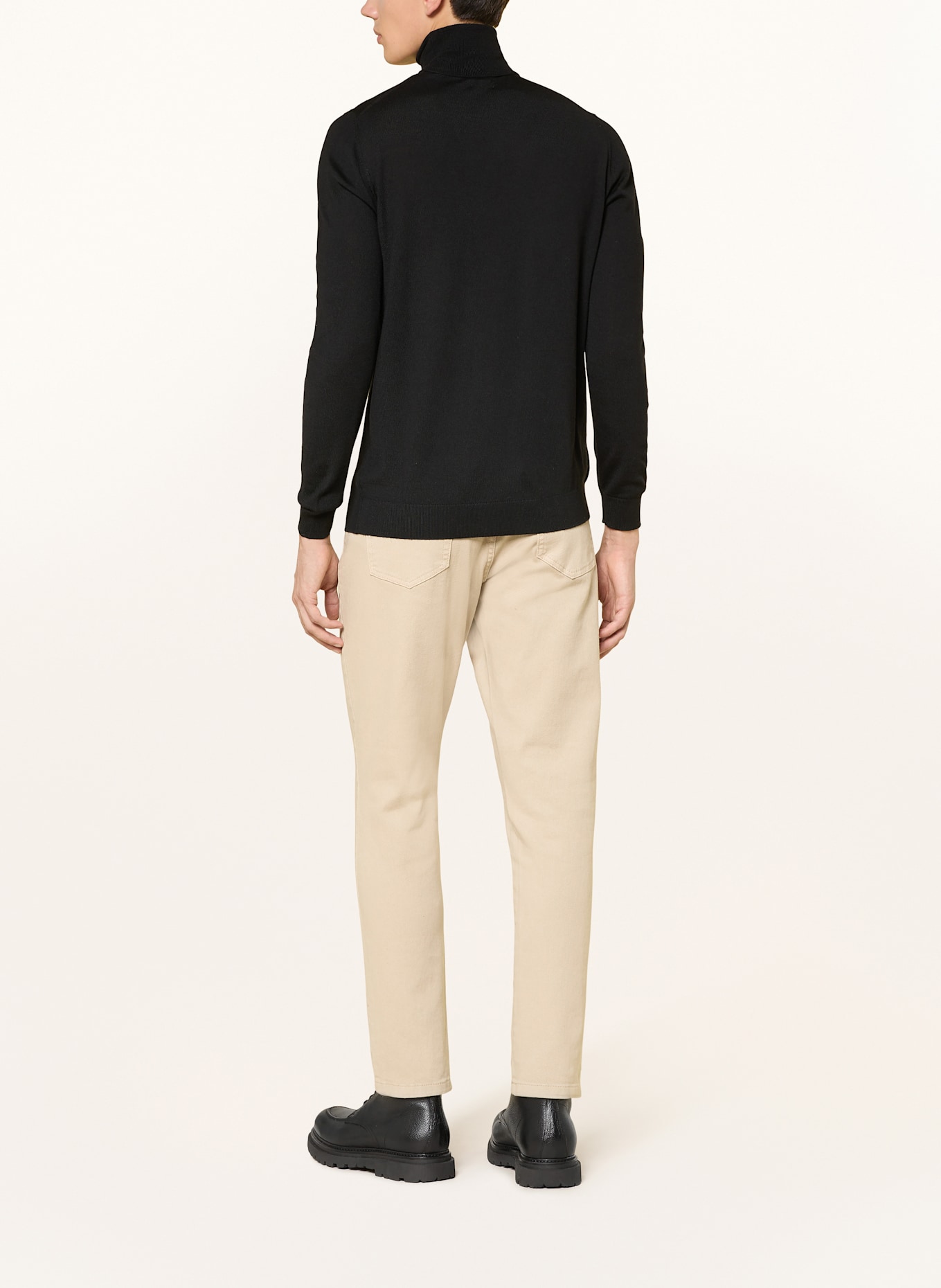 PAUL Rollkragenpullover aus Merinowolle: SCHWARZ