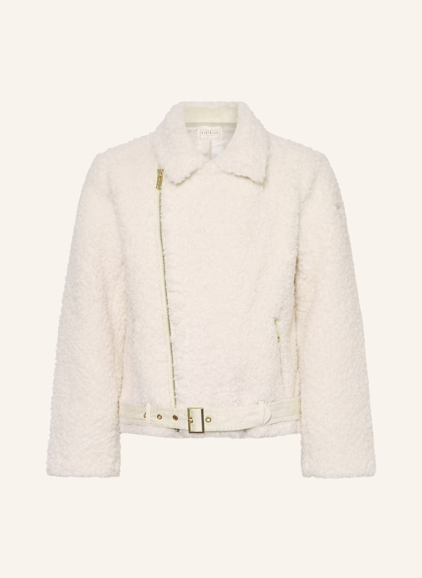 GUESS Teddyfell-Jacke: CREME