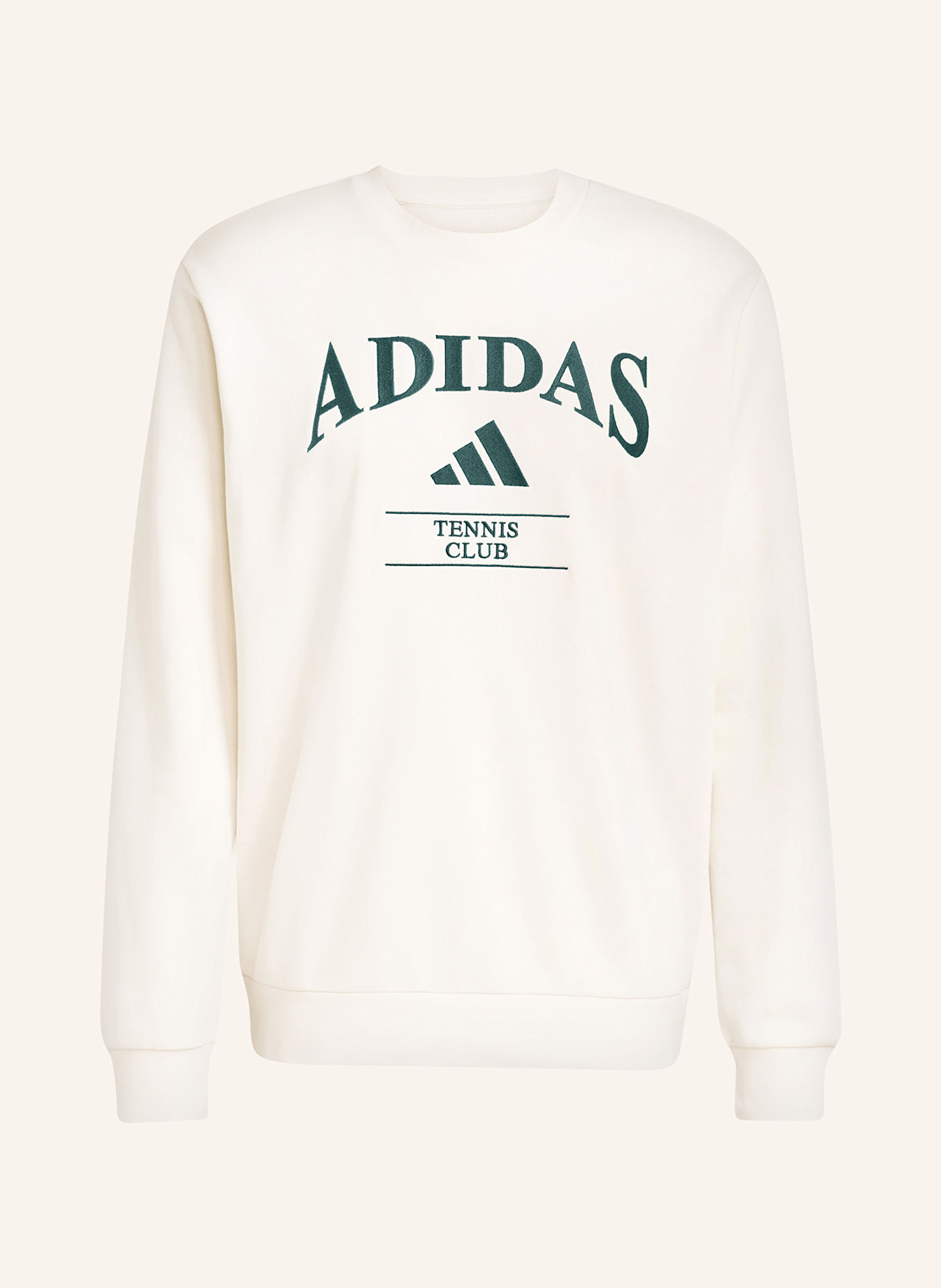 adidas Bluza nierozpinana HERITAGE GRAPHIC CREW: ECRU / CIEMNOZIELONY