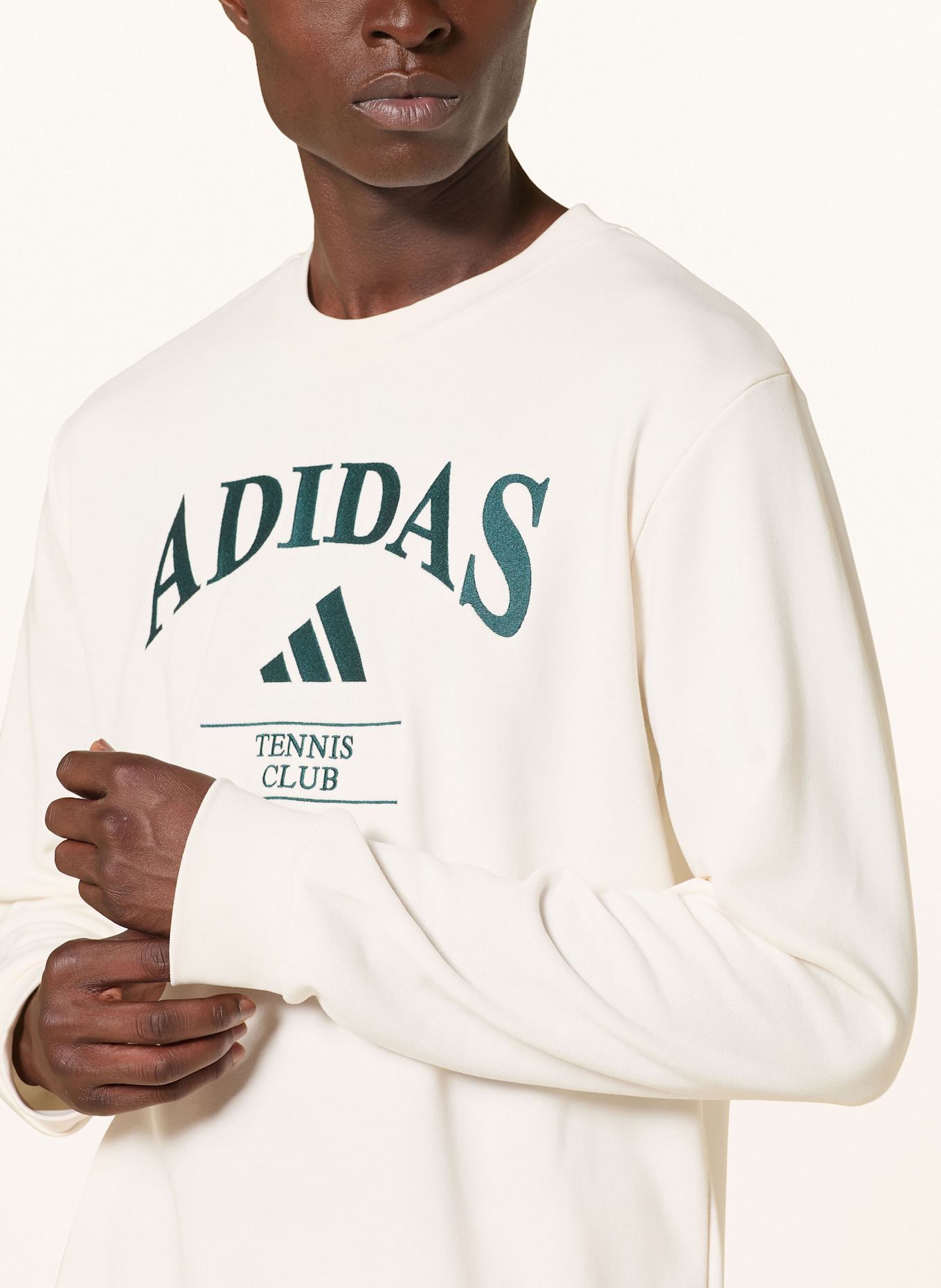 adidas Bluza nierozpinana HERITAGE GRAPHIC CREW: ECRU / CIEMNOZIELONY