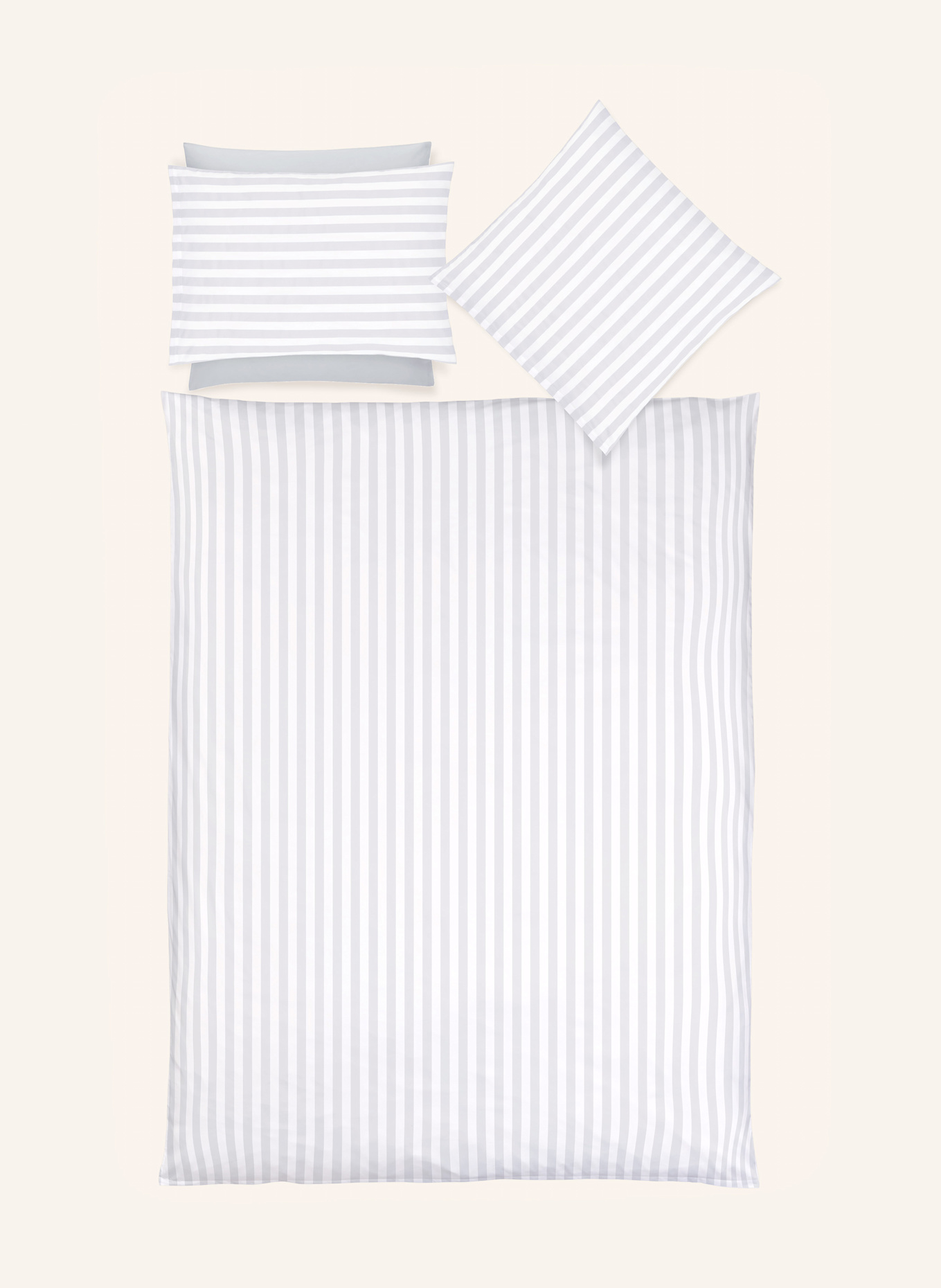 Christian Fischbacher Bettwäsche SATIN CALMA: WEISS / HELLGRAU