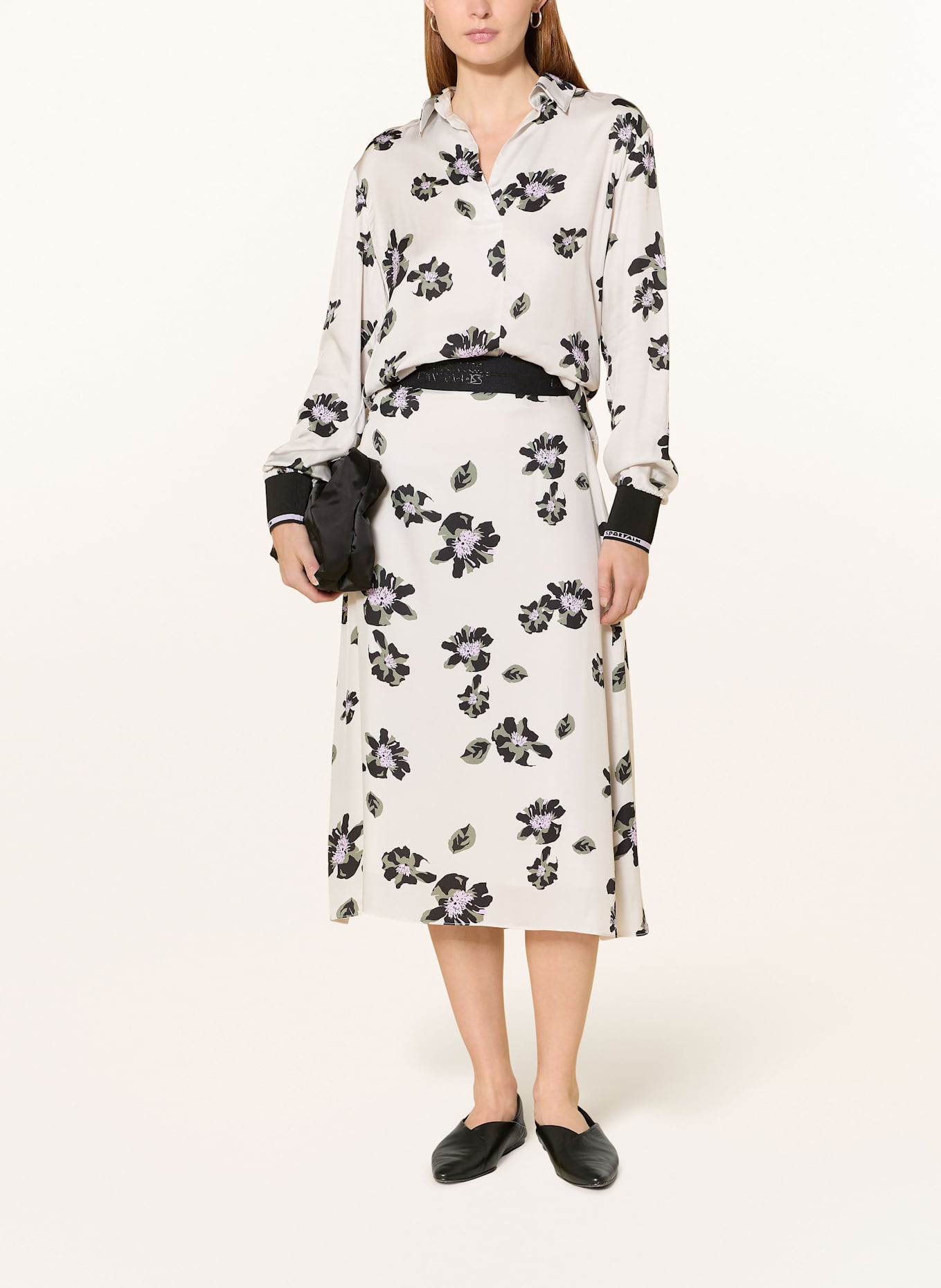 SPORTALM Blusenshirt: HELLGRAU / SCHWARZ / ROSA