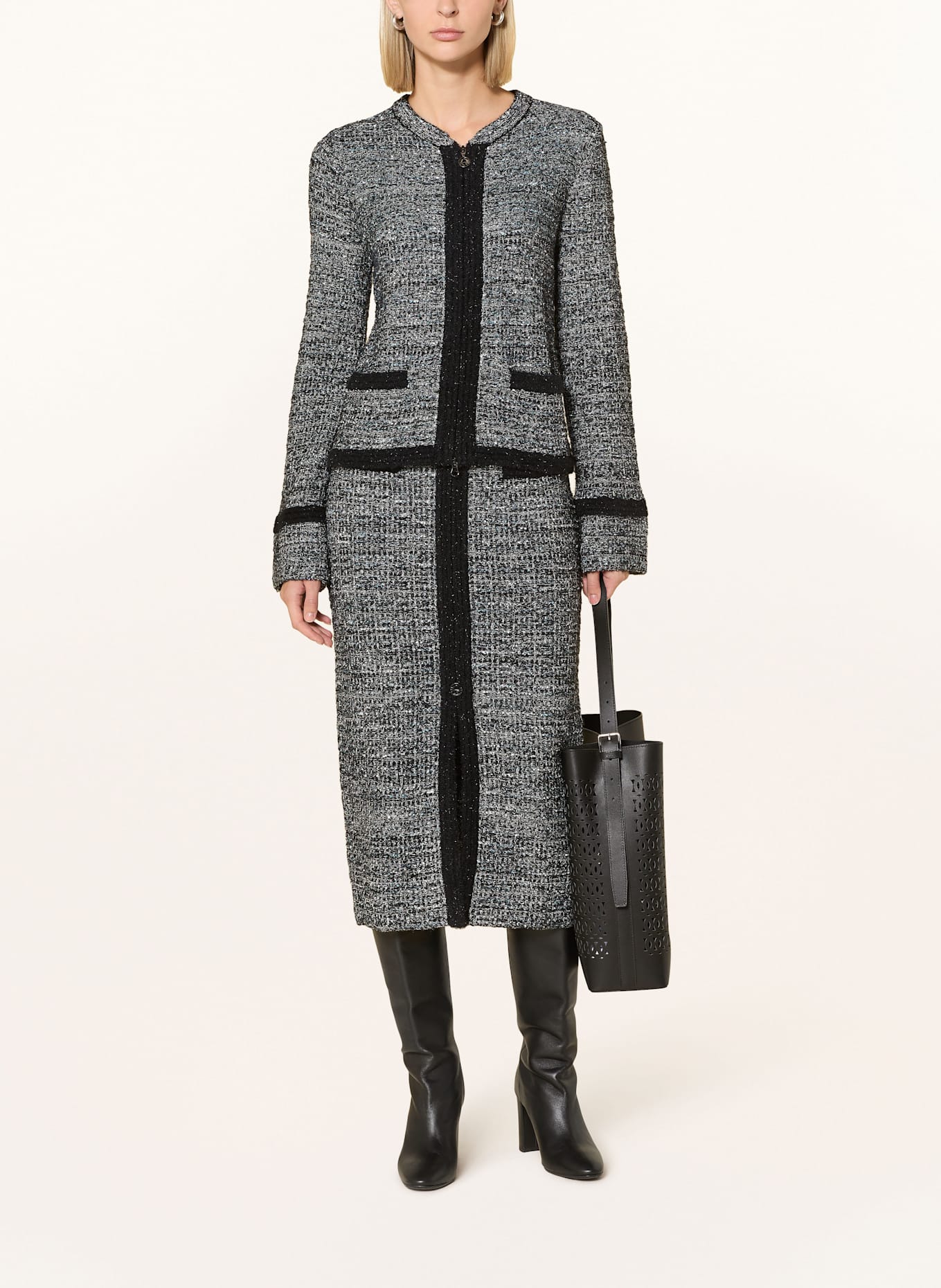 SPORTALM Bouclé-Rock mit Glitzergarn: SCHWARZ / GRAU