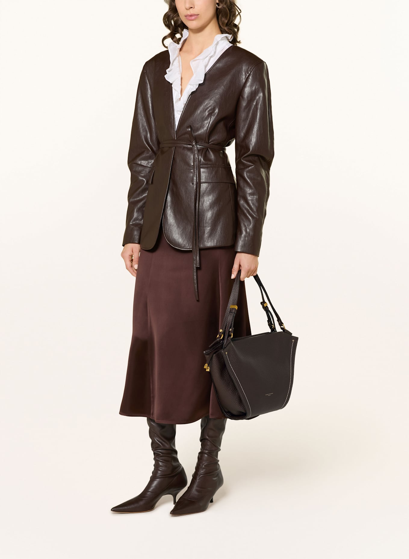 GIANNI CHIARINI Torba shopper BLOOM: CIEMNOBRĄZOWY