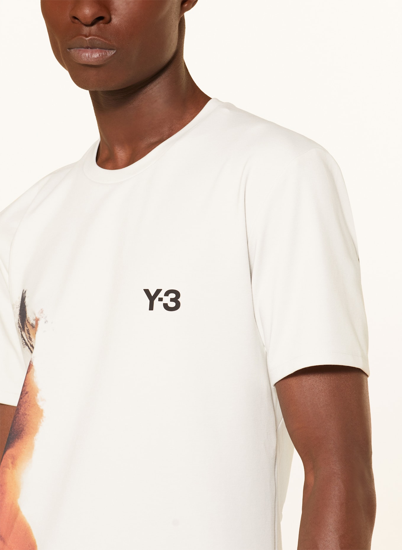 Y-3 T-Shirt Y-3 FREELIFT TEE: CREME / ORANGE / DUNKELBRAUN