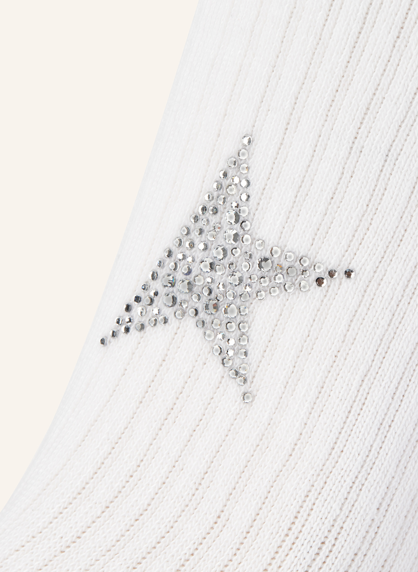GOLDEN GOOSE Socken mit Schmucksteinen: 10856 WHITE/CRYSTAL