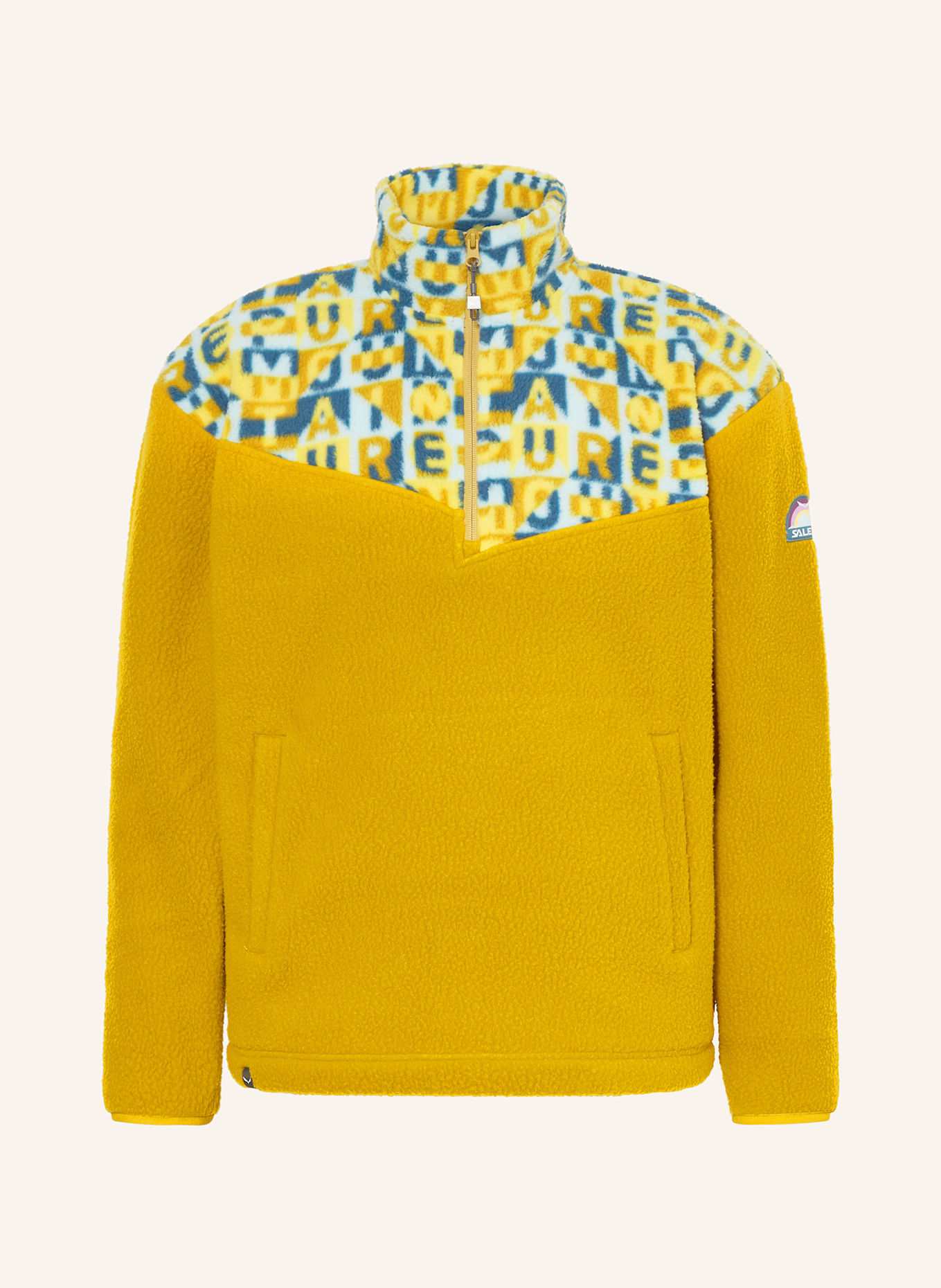 SALEWA Pull polaire EAGLE ANNIVERSARY HZ: JAUNE FONCÉ / BLEU CLAIR / BLEU PÉTROLE