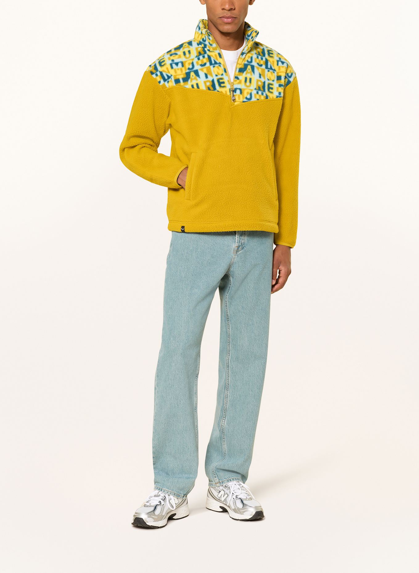 SALEWA Pull polaire EAGLE ANNIVERSARY HZ: JAUNE FONCÉ / BLEU CLAIR / BLEU PÉTROLE