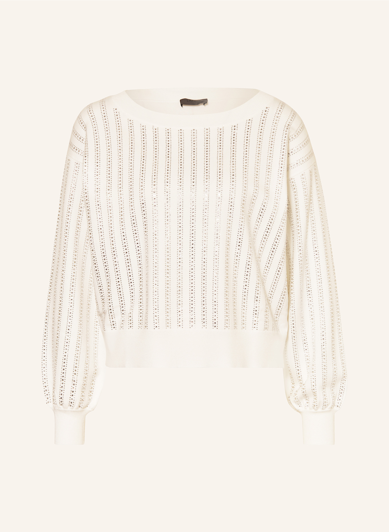 LIU JO Pullover mit Schmucksteinen: ECRU