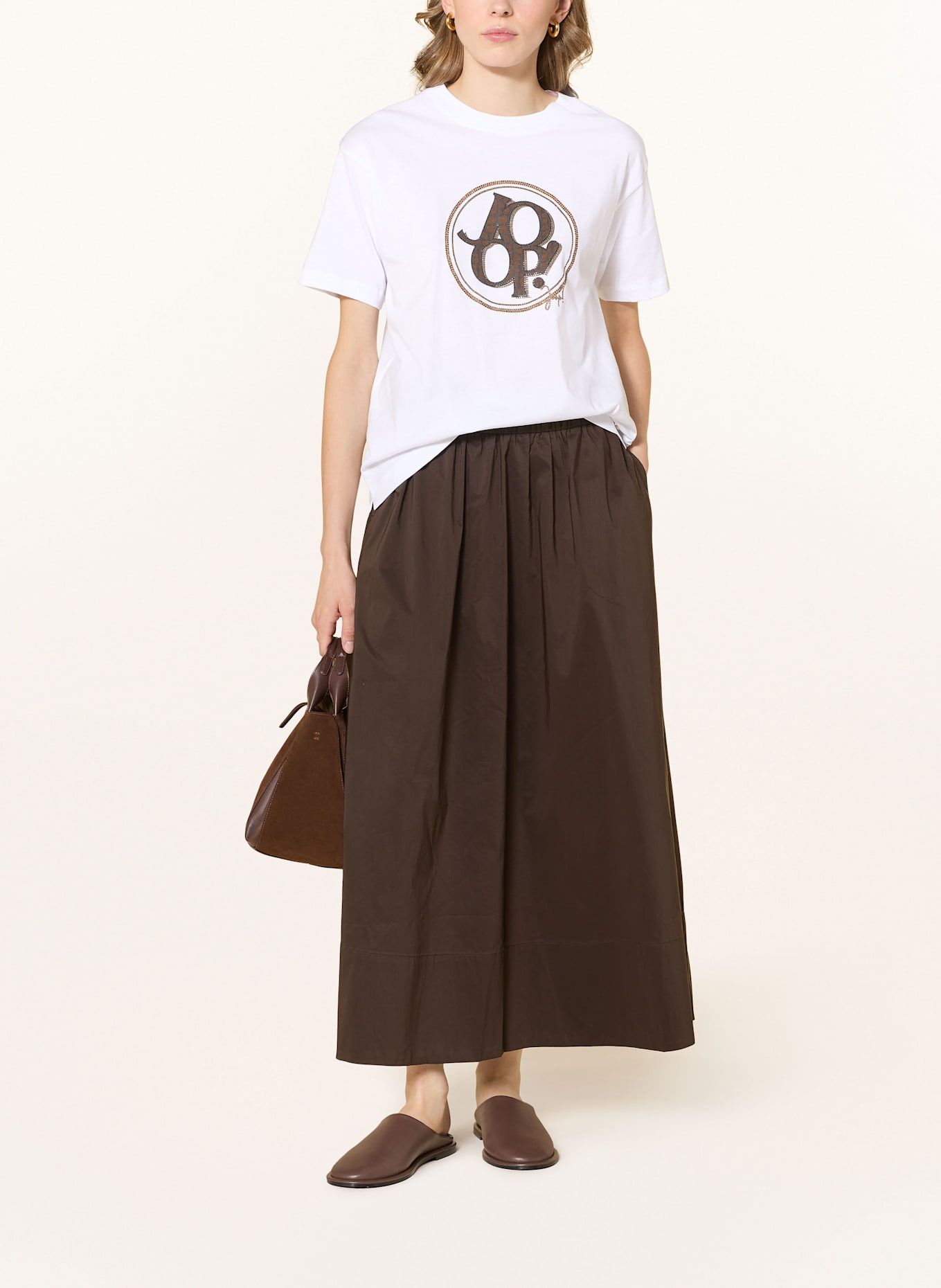 JOOP! T-Shirt TASHI mit Schmucksteinen: WEISS