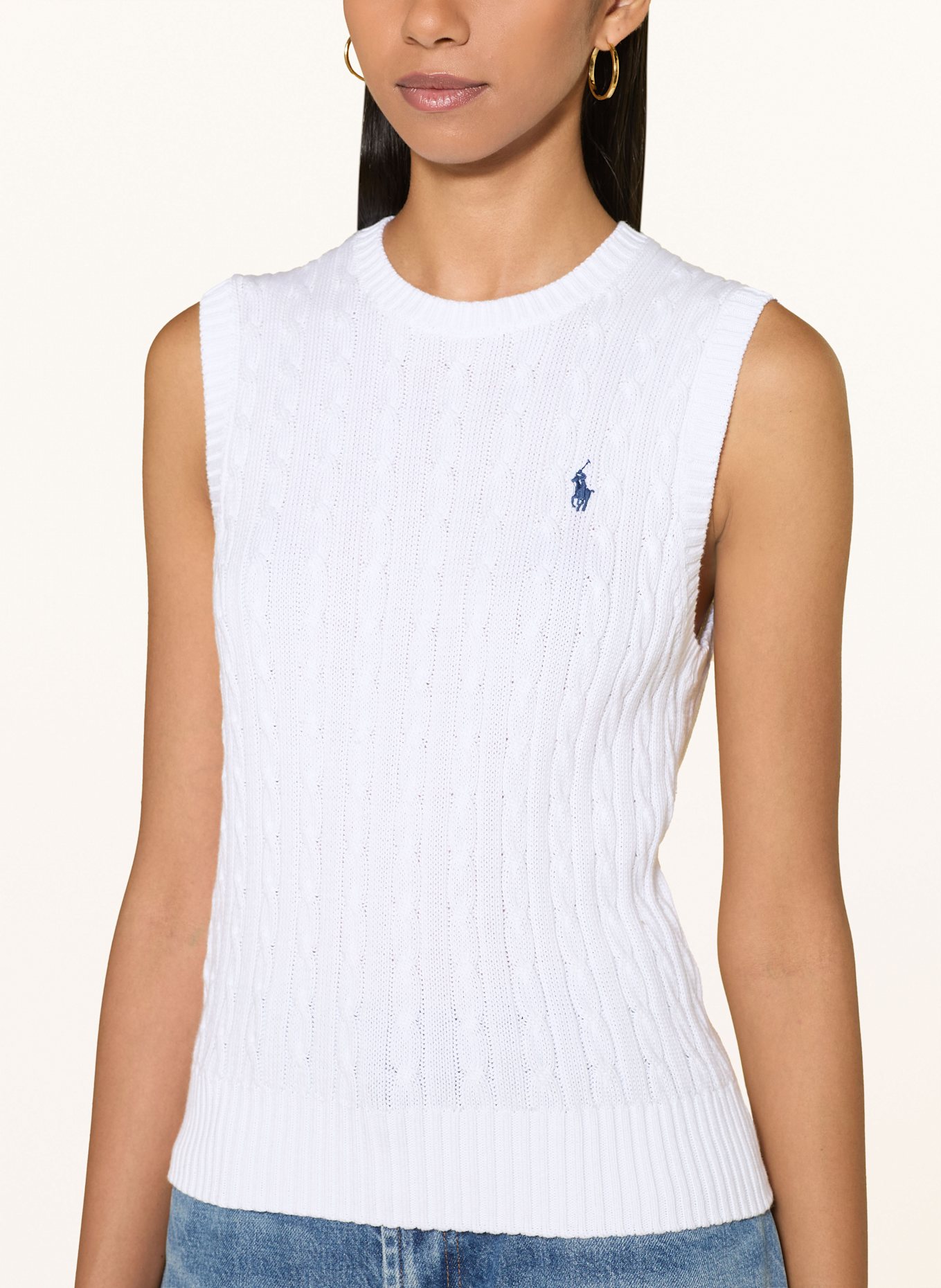 POLO RALPH LAUREN Sweater vest: WHITE