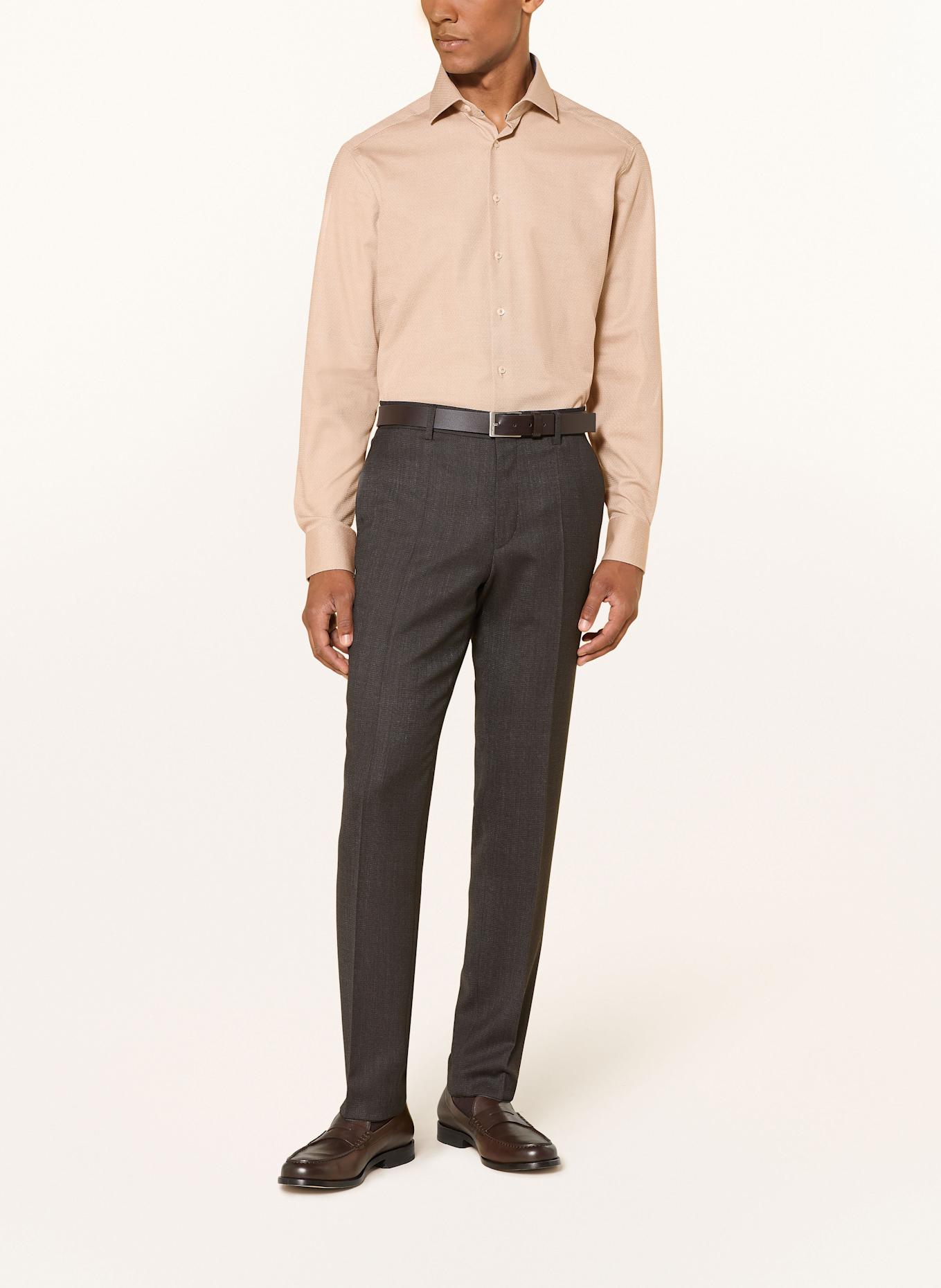 OLYMP Hemd Luxor modern fit: HELLBRAUN / WEISS