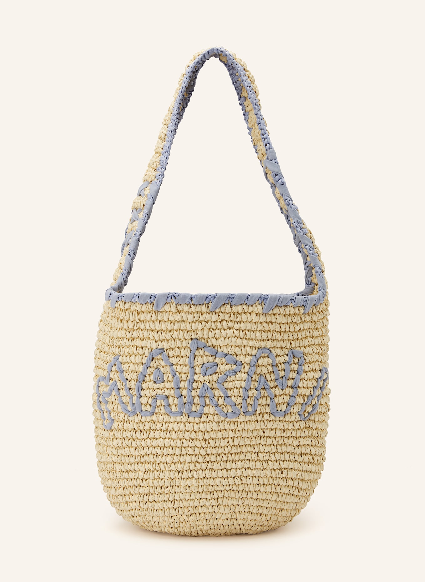 MARNI Strandtasche: CREME / HELLBLAU