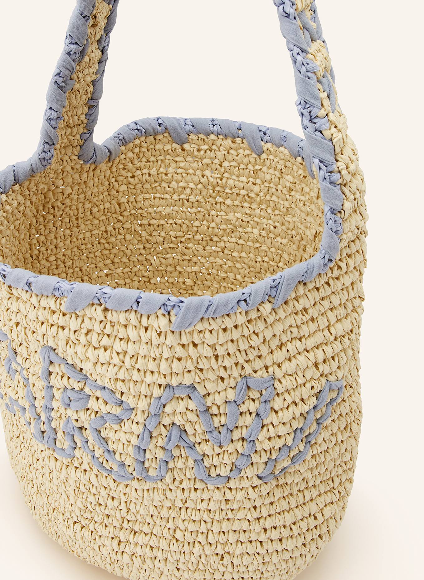 MARNI Strandtasche: CREME / HELLBLAU