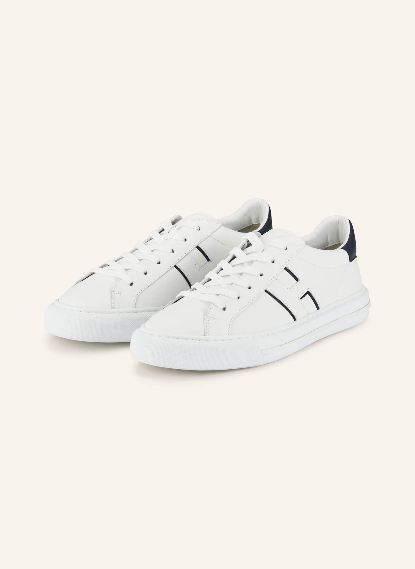 HOGAN Sneaker H691: WEISS / DUNKELBLAU