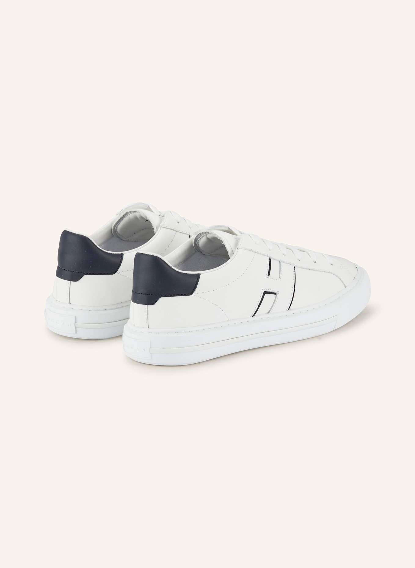 HOGAN Sneaker H691: WEISS / DUNKELBLAU