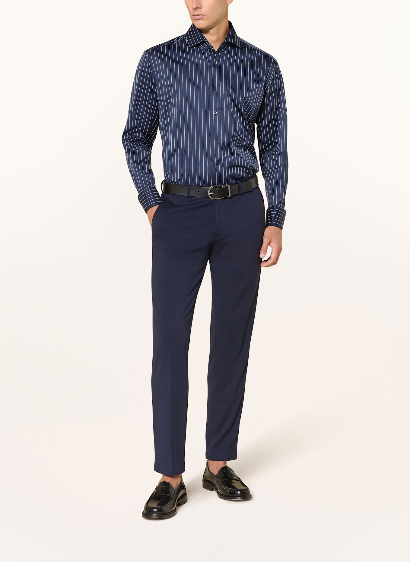 1863 by ETERNA Hemd Modern Fit: DUNKELBLAU / WEISS