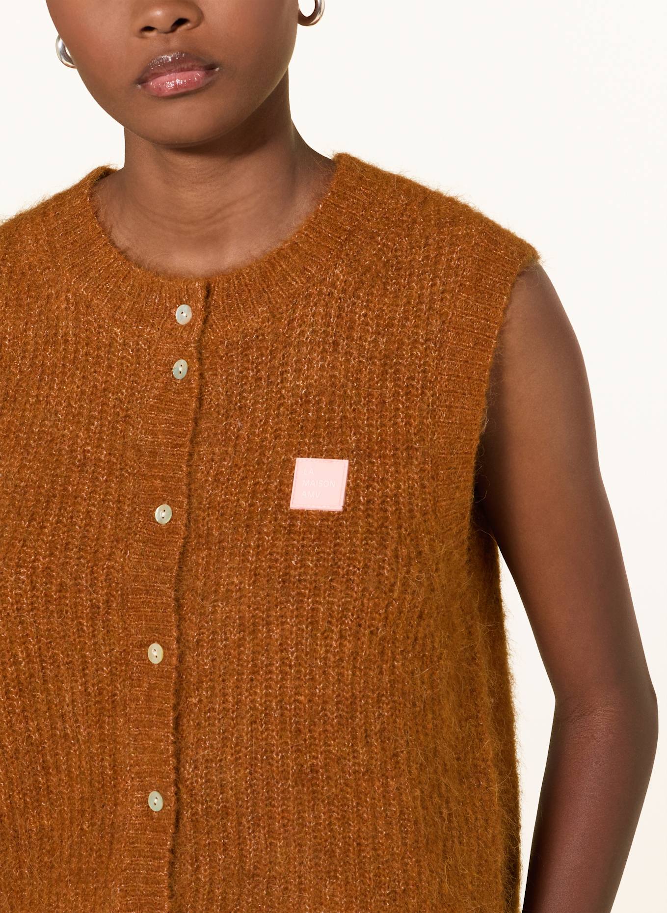 American Vintage Knit vest EAST with alpaca in dark orange