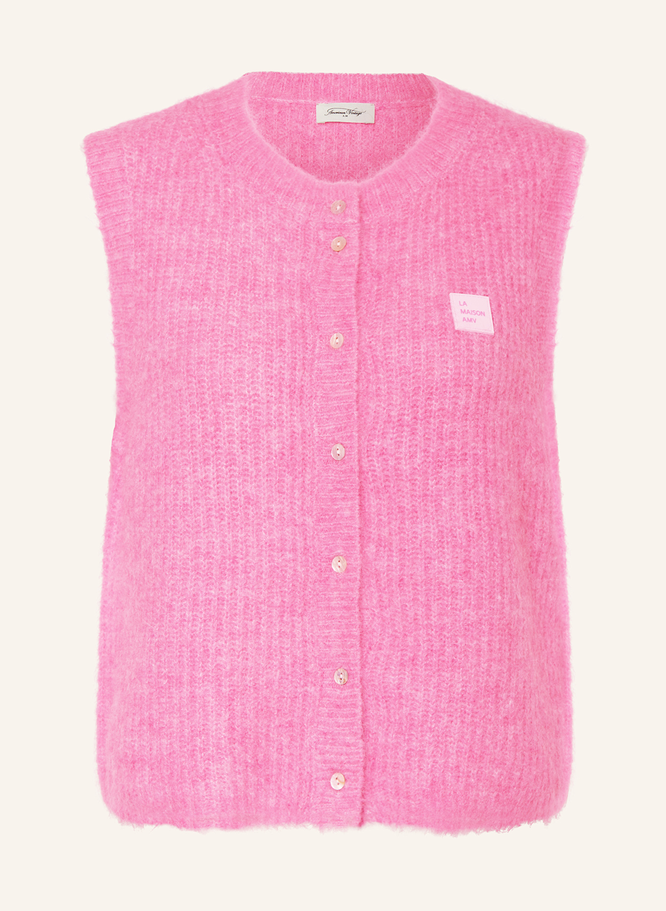 American Vintage Kamizelka z dzianiny EAST z alpaką: MOCNORÓŻOWY