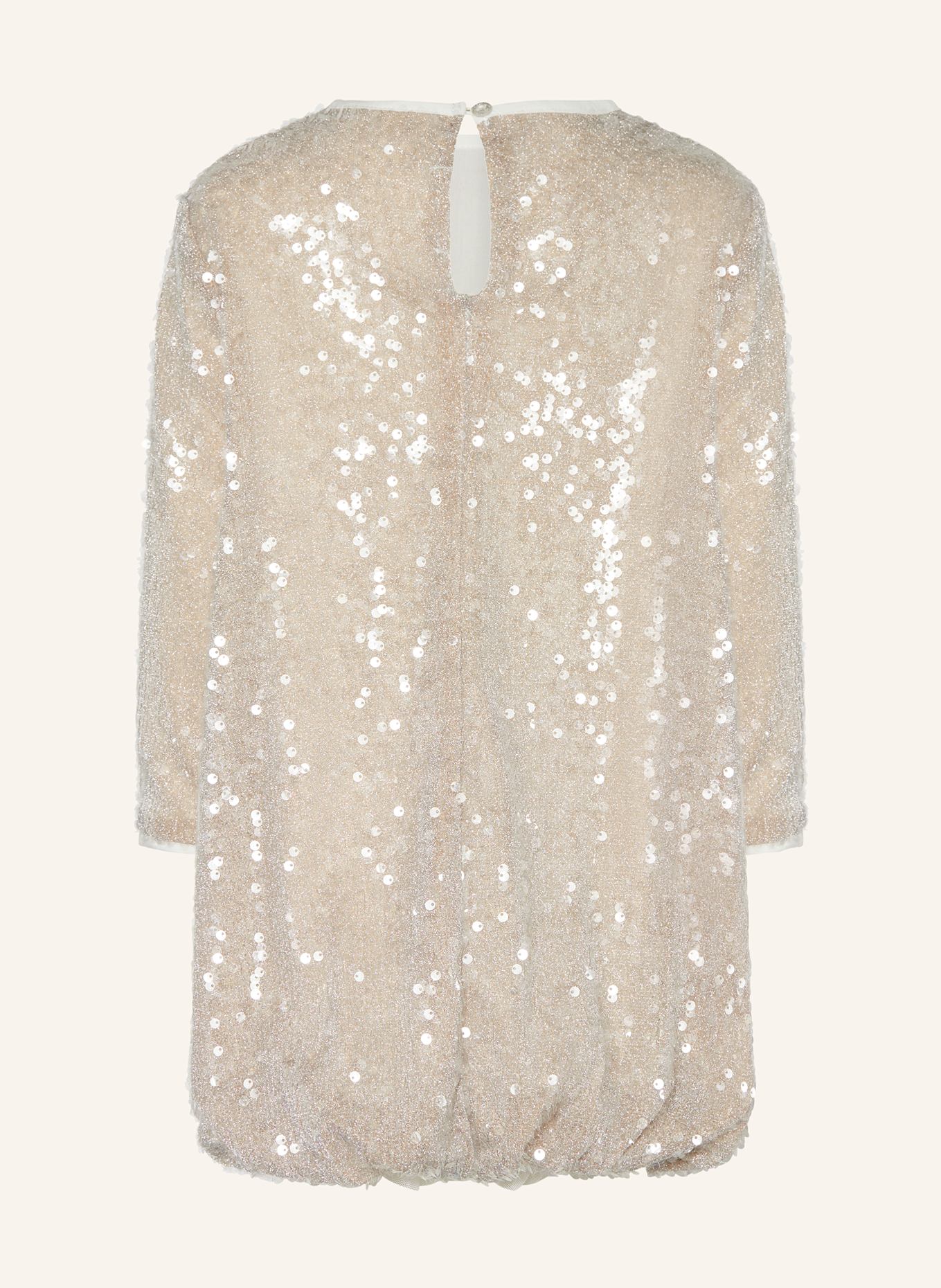 Billieblush Kleid mit Pailletten und 3/4-Arm: WEISS / NUDE