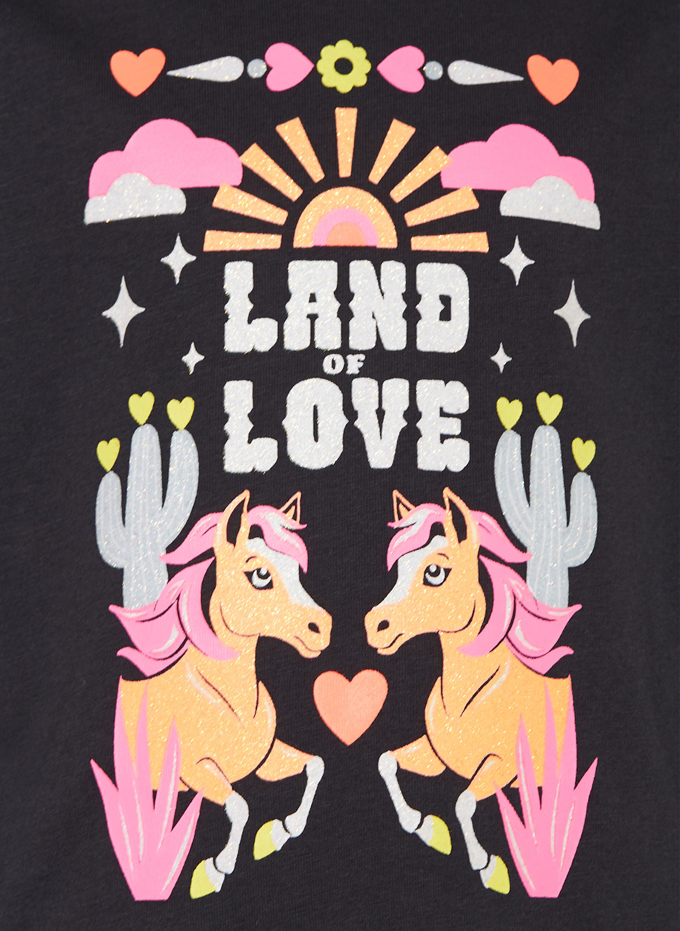 Billieblush Longsleeve: SCHWARZ / NEONROSA / SILBER