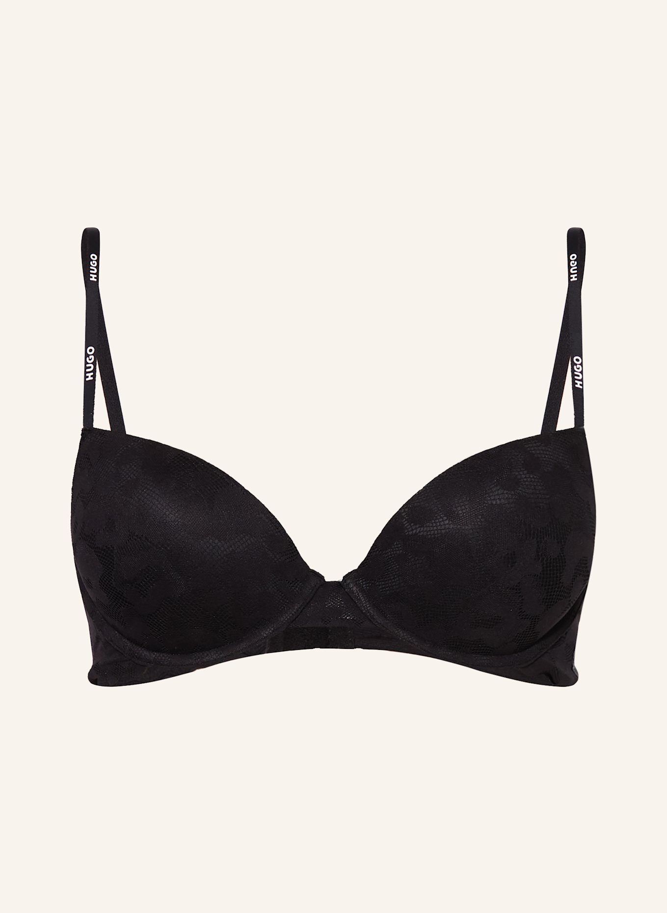 HUGO Push-up-BH LEO LACE: SCHWARZ