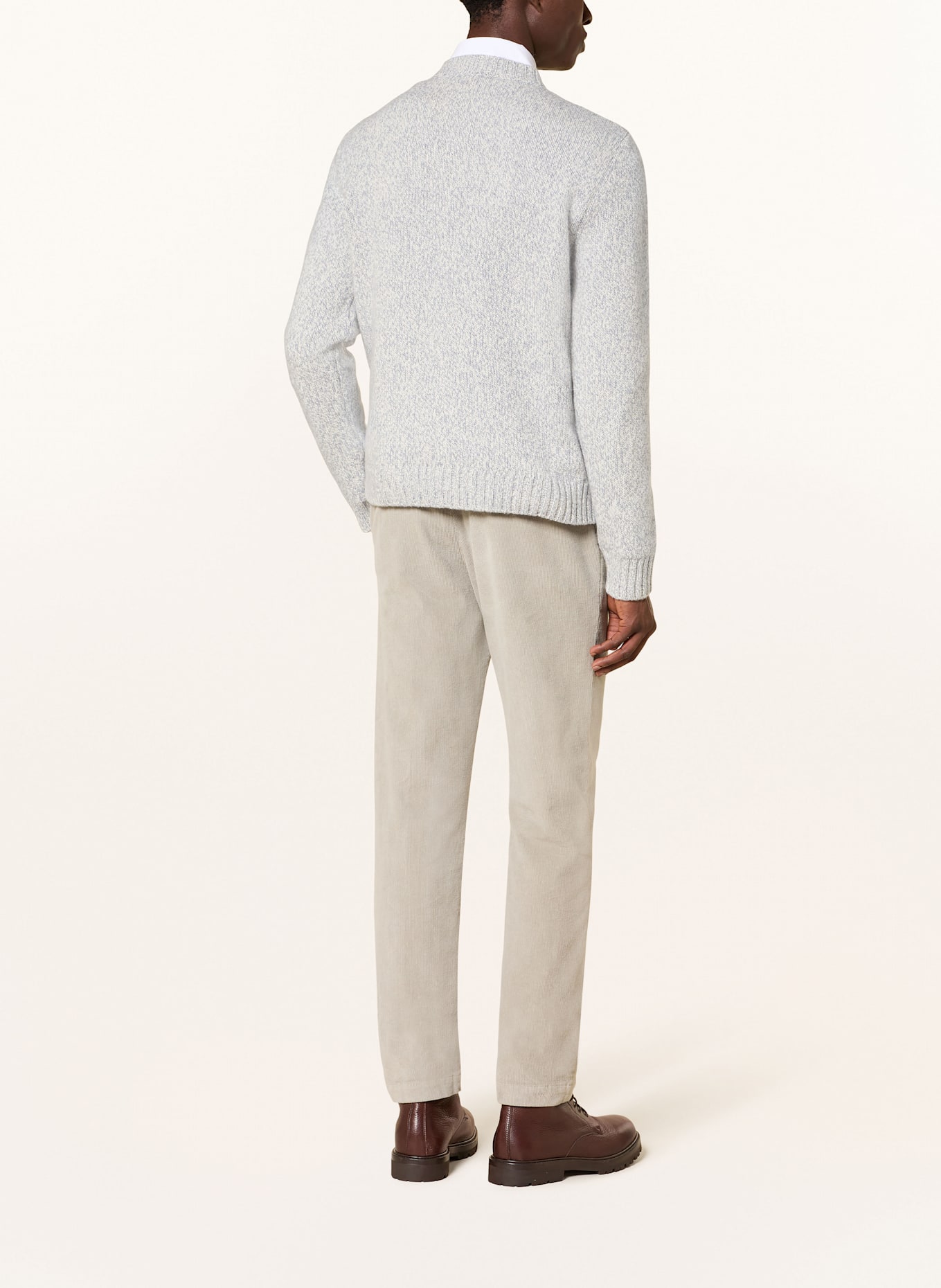 eleventy Pullover: HELLBLAU / ECRU