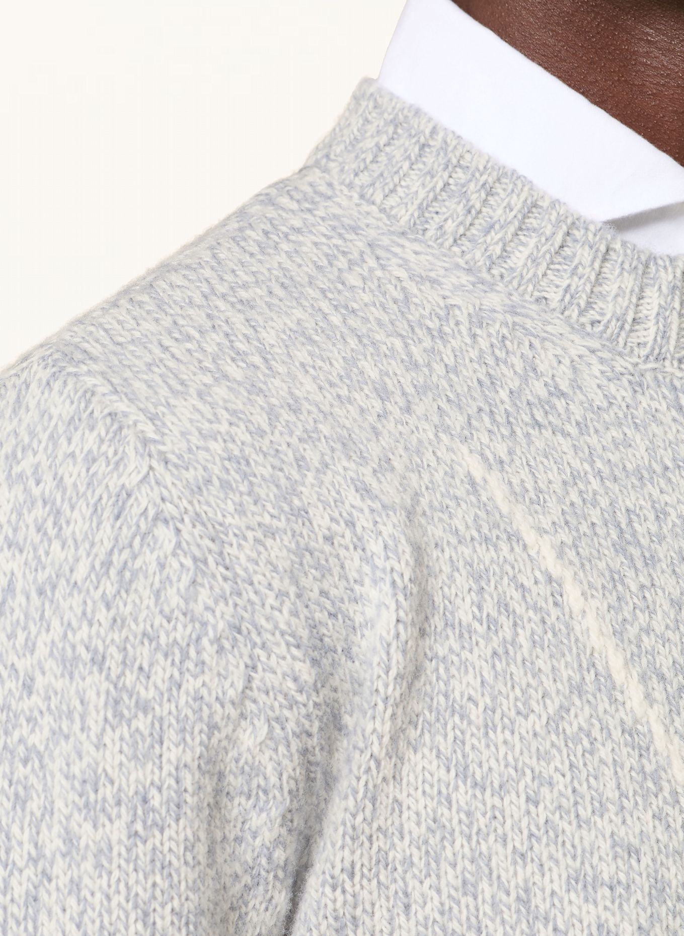 eleventy Pullover: HELLBLAU / ECRU