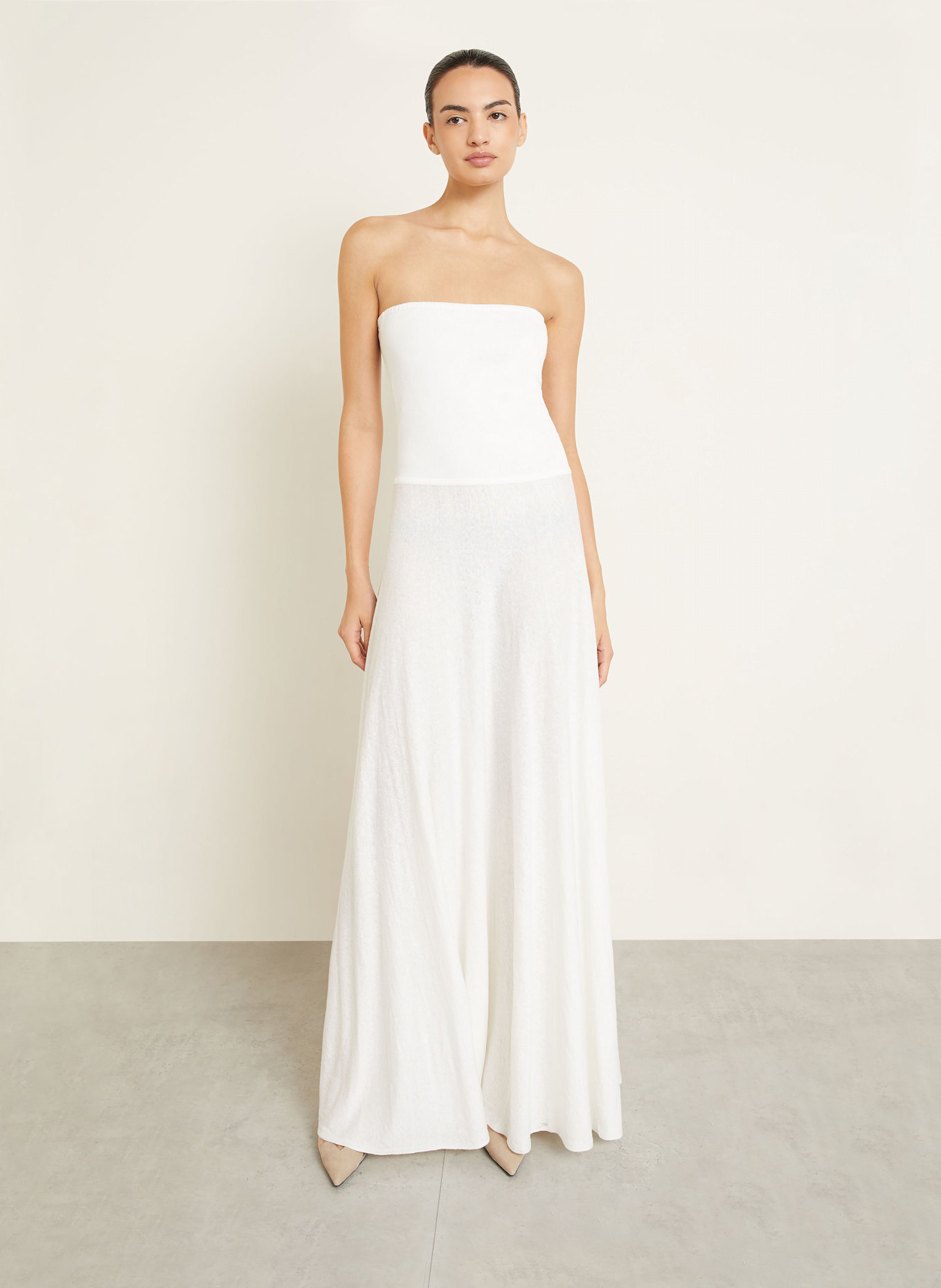 ALAÏA Leinenkleid: WEISS