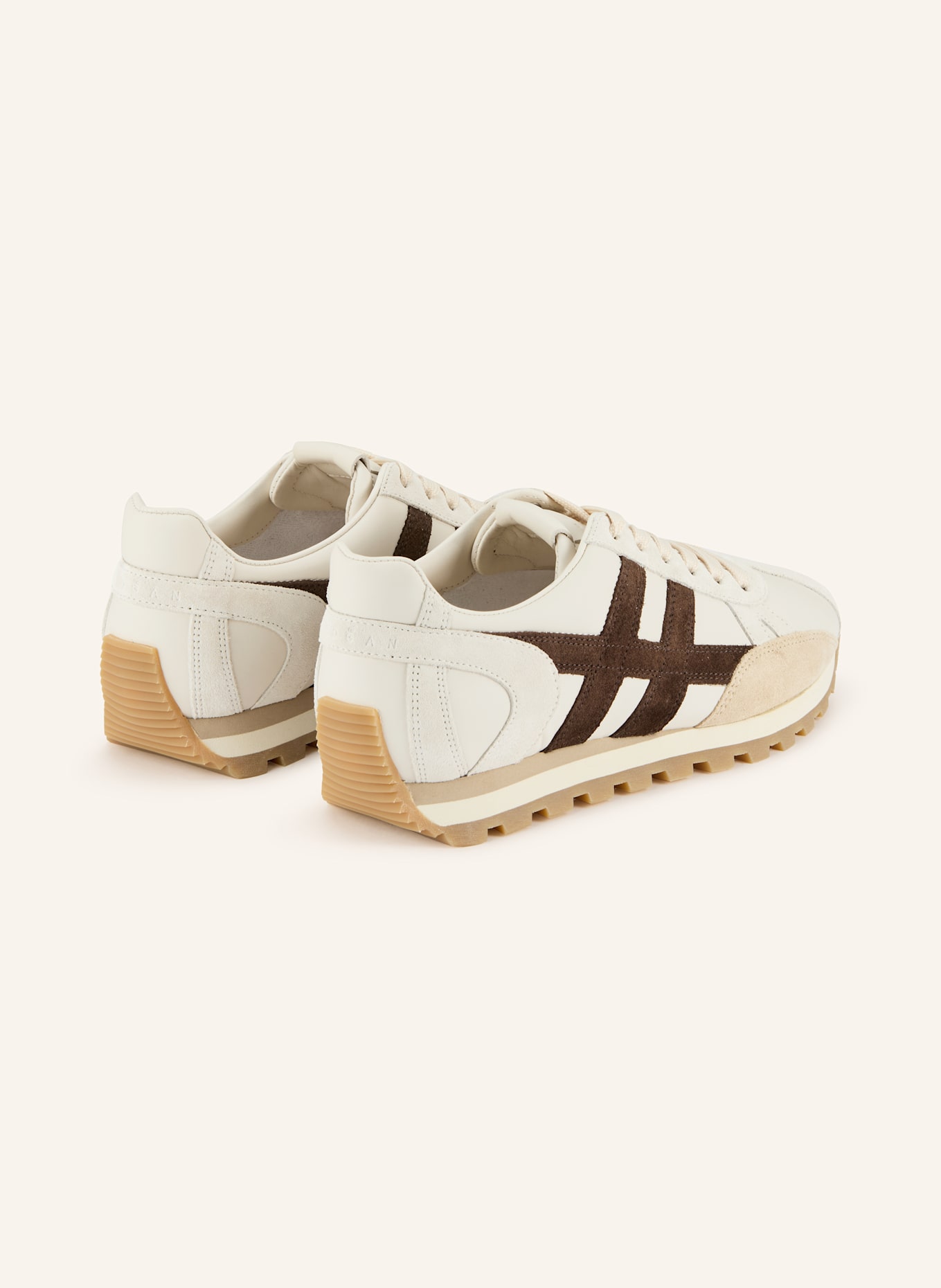 HOGAN Sneaker H671: CREME / DUNKELBRAUN