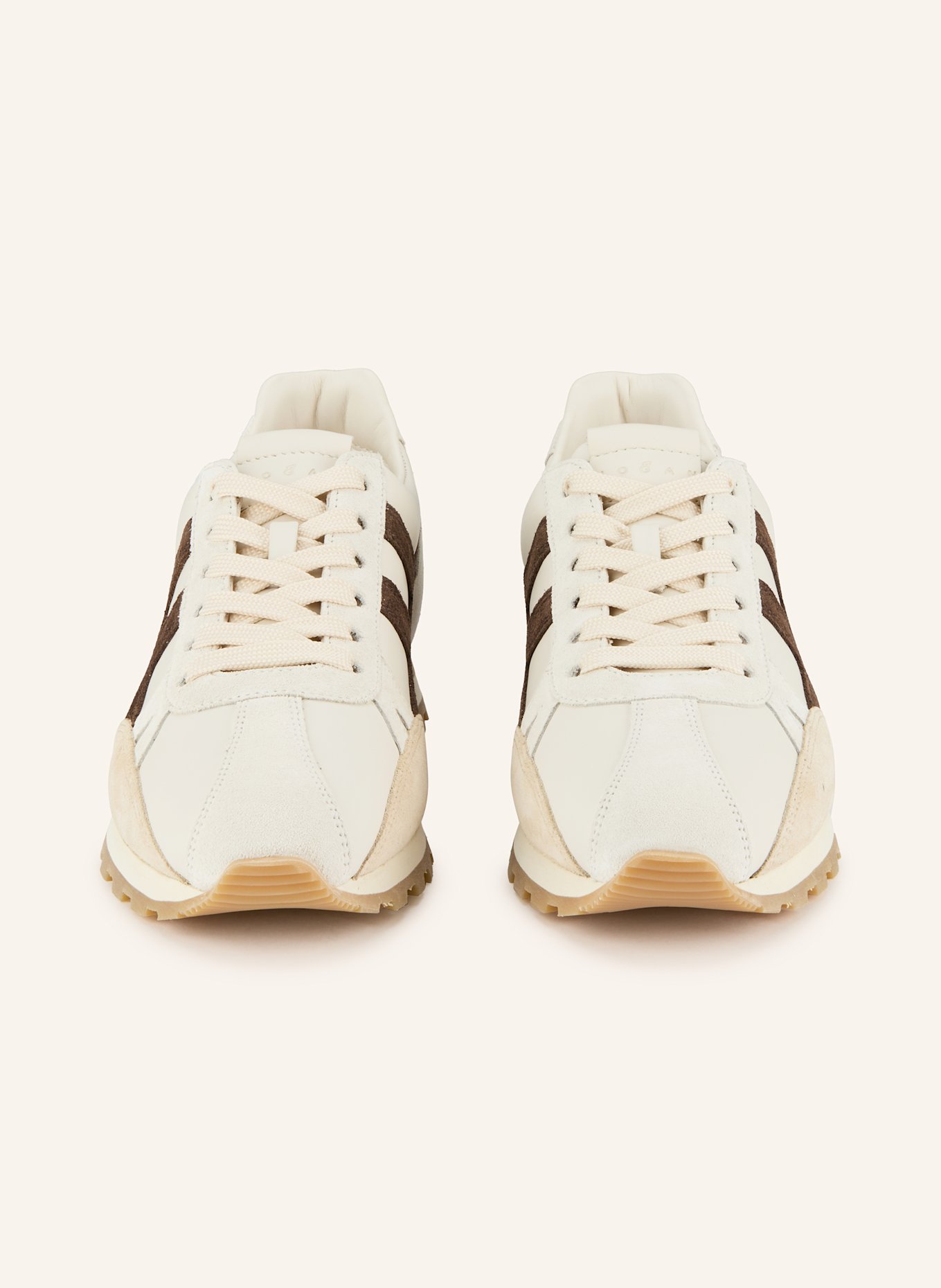 HOGAN Sneaker H671: CREME / DUNKELBRAUN
