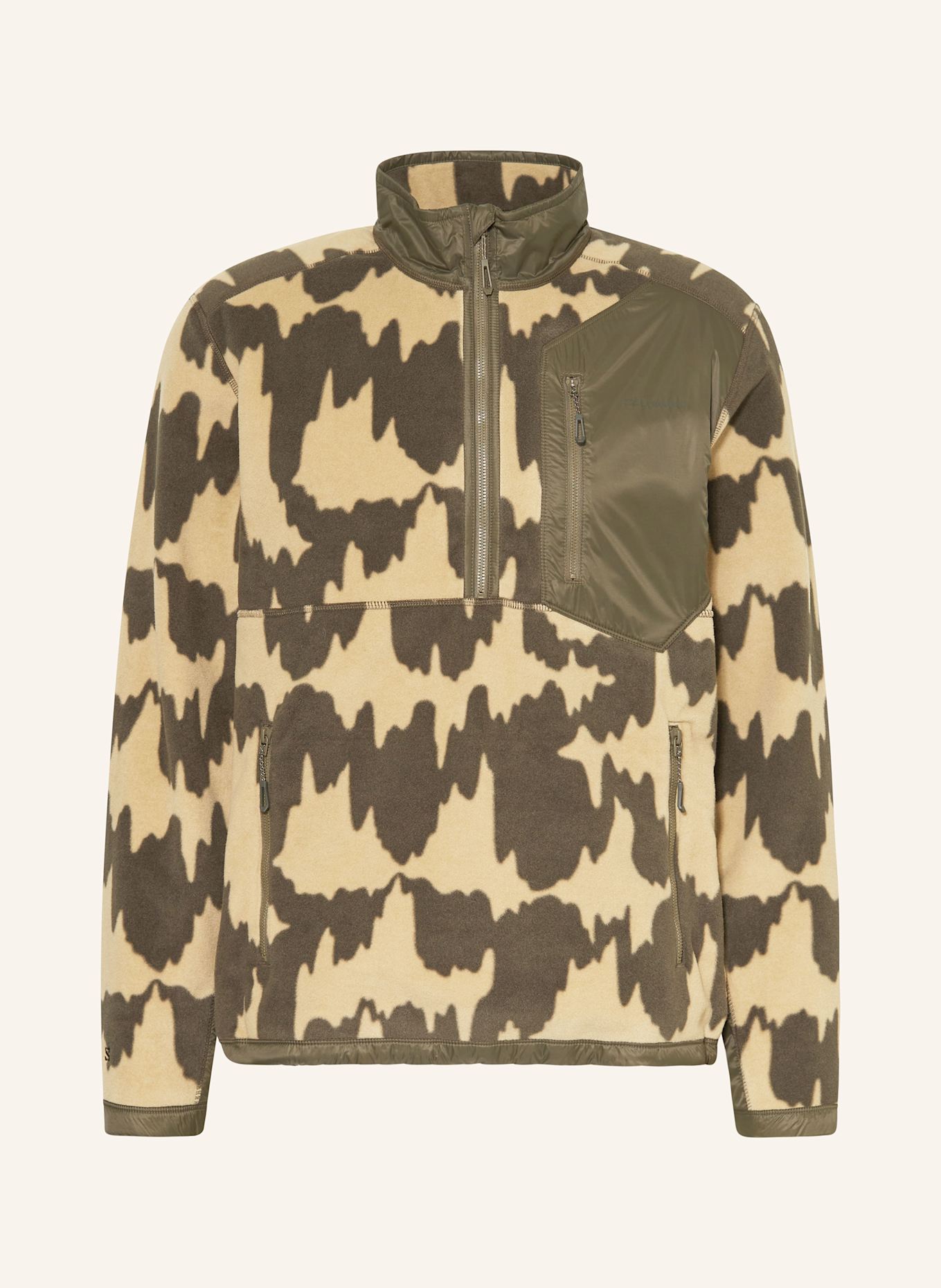 SALOMON Fleecejacke CHROMA: DUNKELGRÜN / HELLGELB