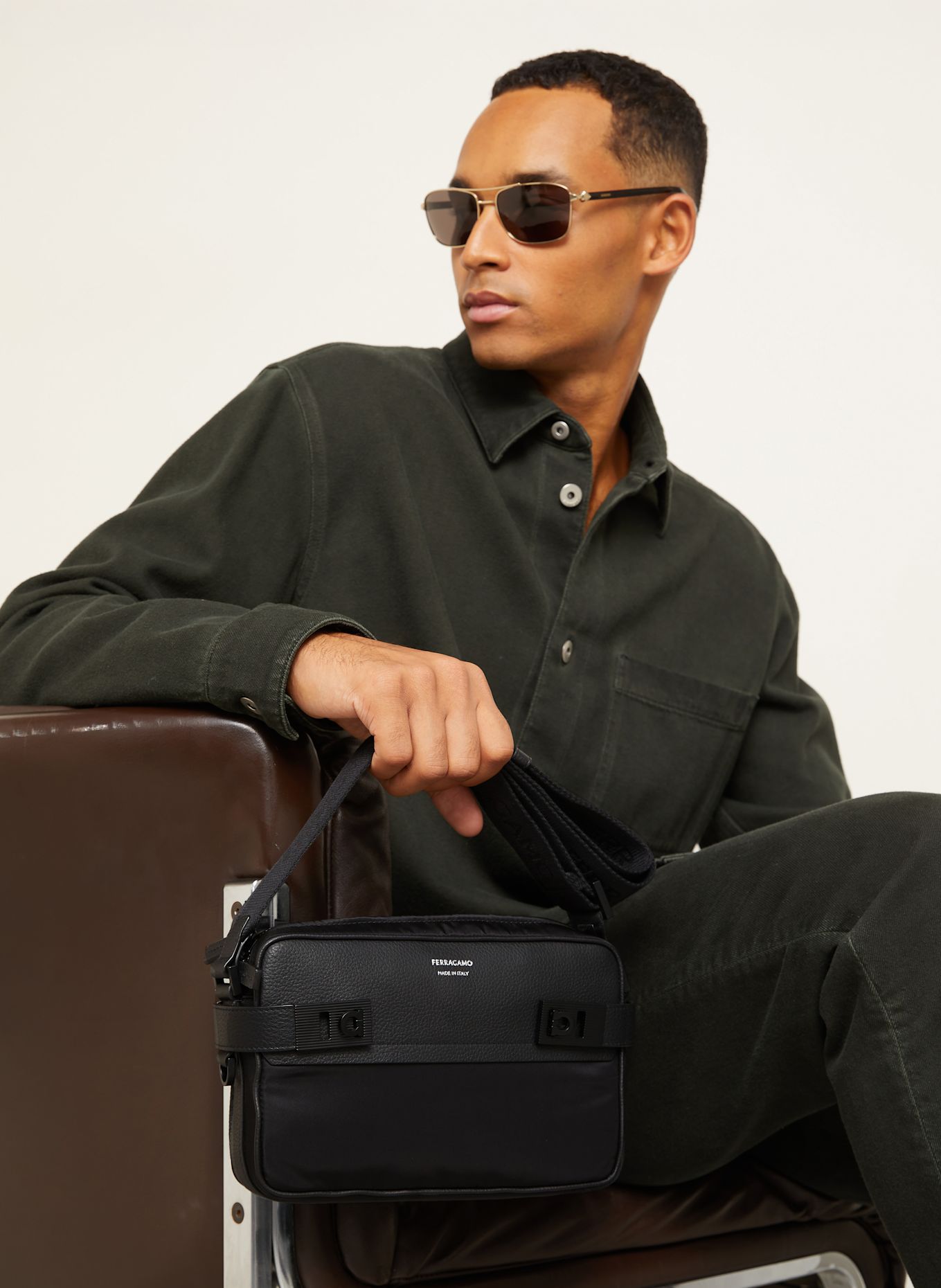 FERRAGAMO Taška přes rameno TWINS: ČERNÁ