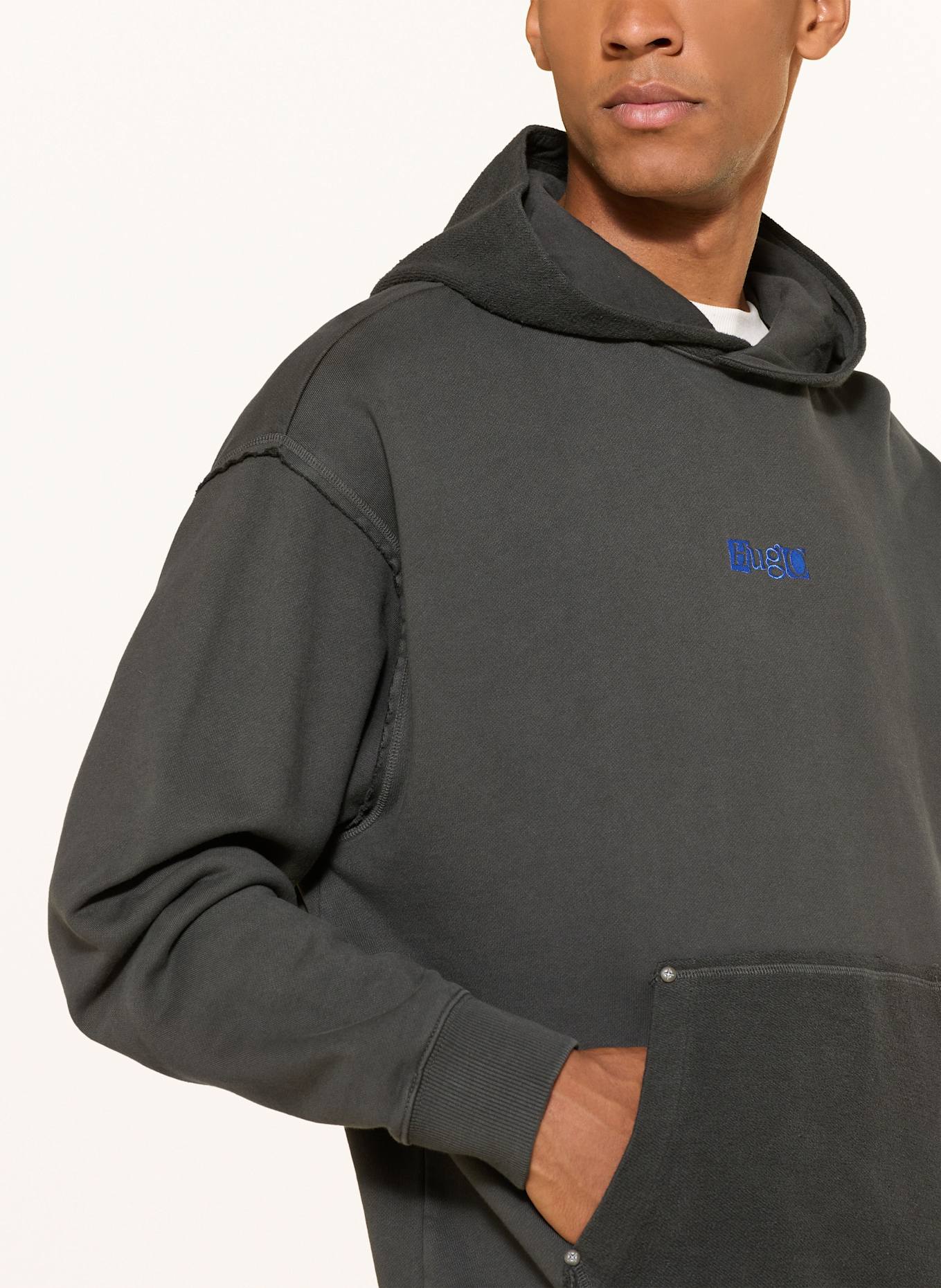 HUGO BLUE Hoodie NASDI: SCHWARZ