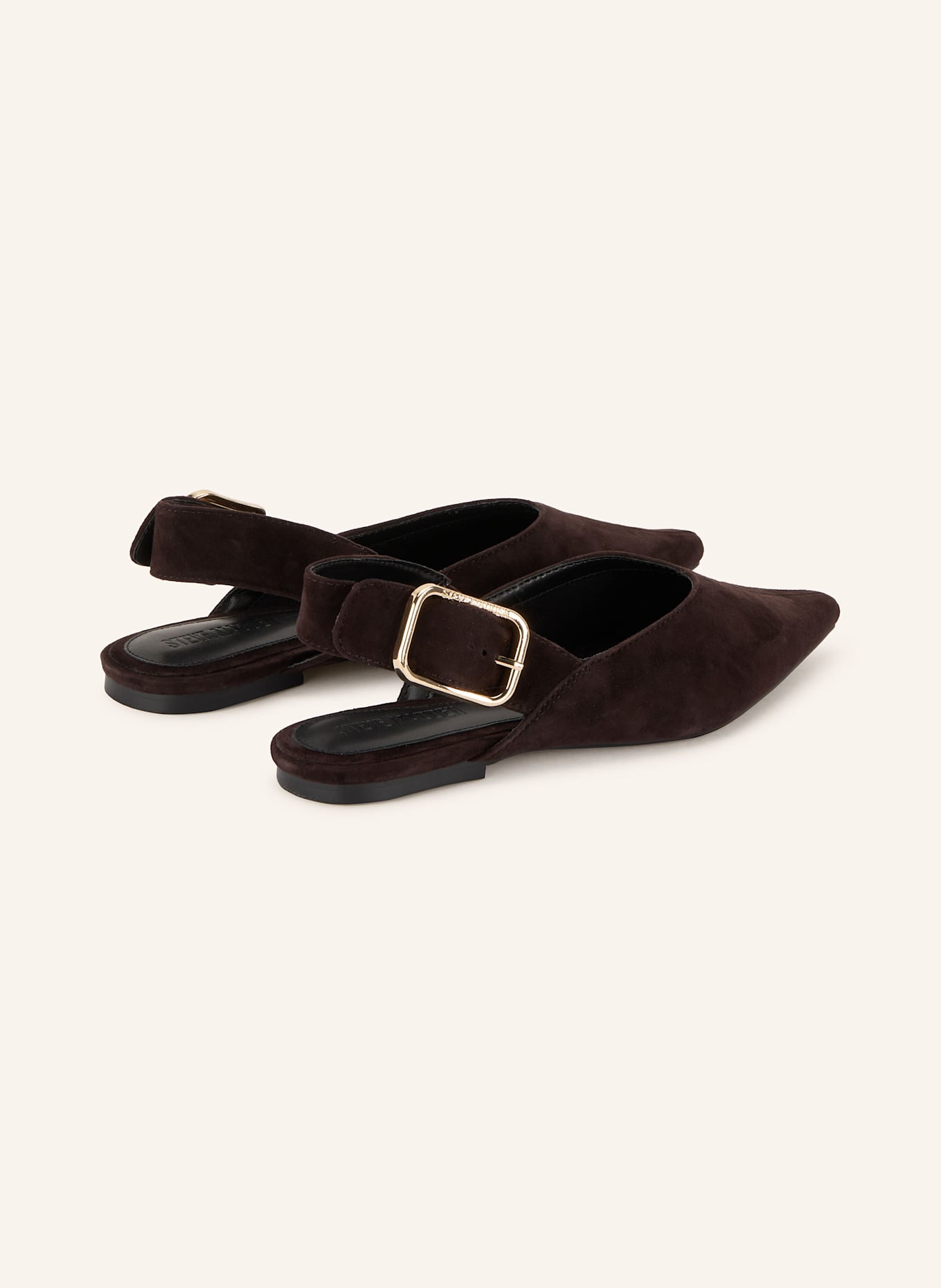 STEVE MADDEN Baleriny z odkrytą piętą SIANNA: CIEMNOBRĄZOWY